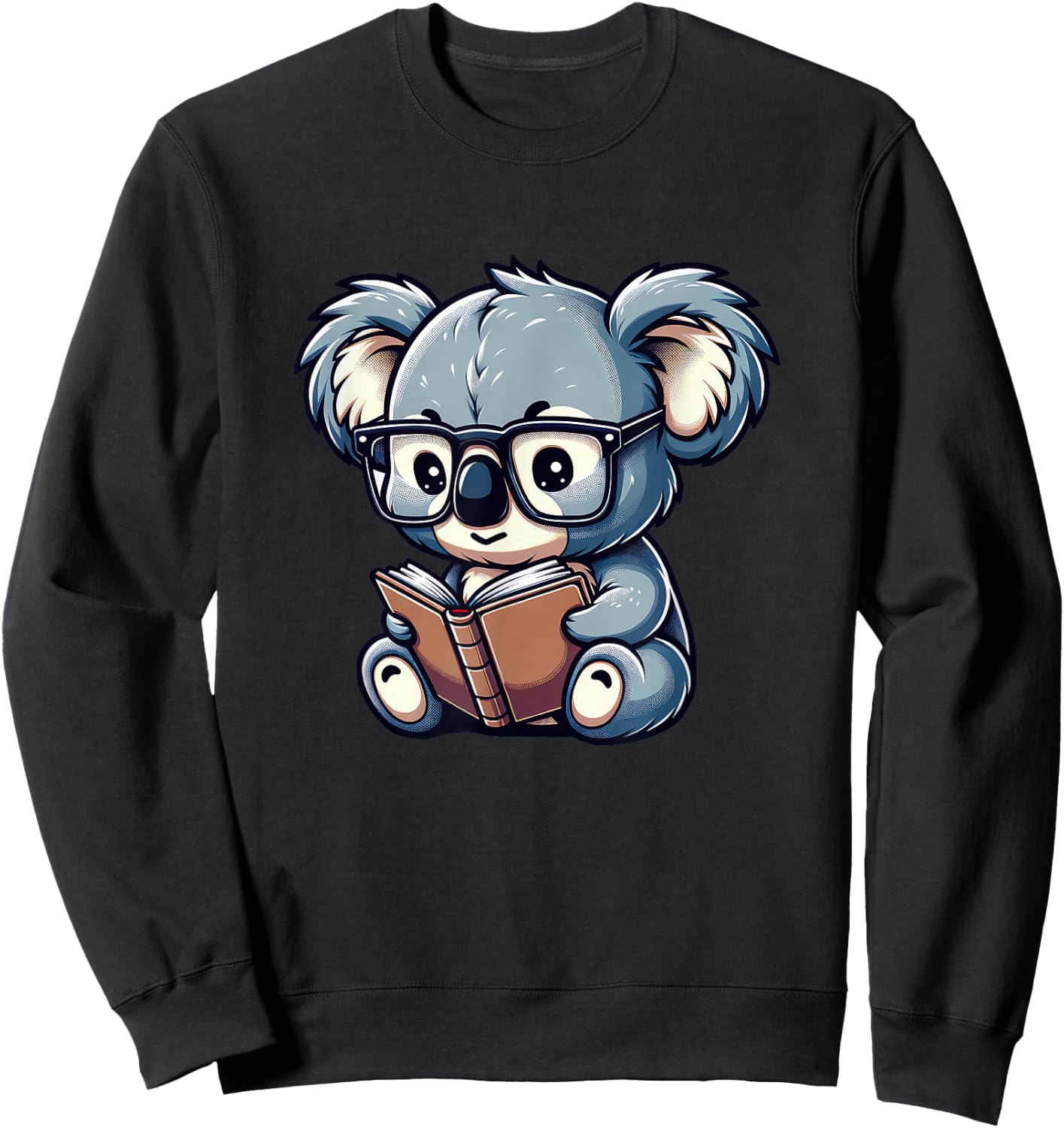 Koala Kawaii Bookworm Librarian Sweatshirt - Sweatshirt | Black