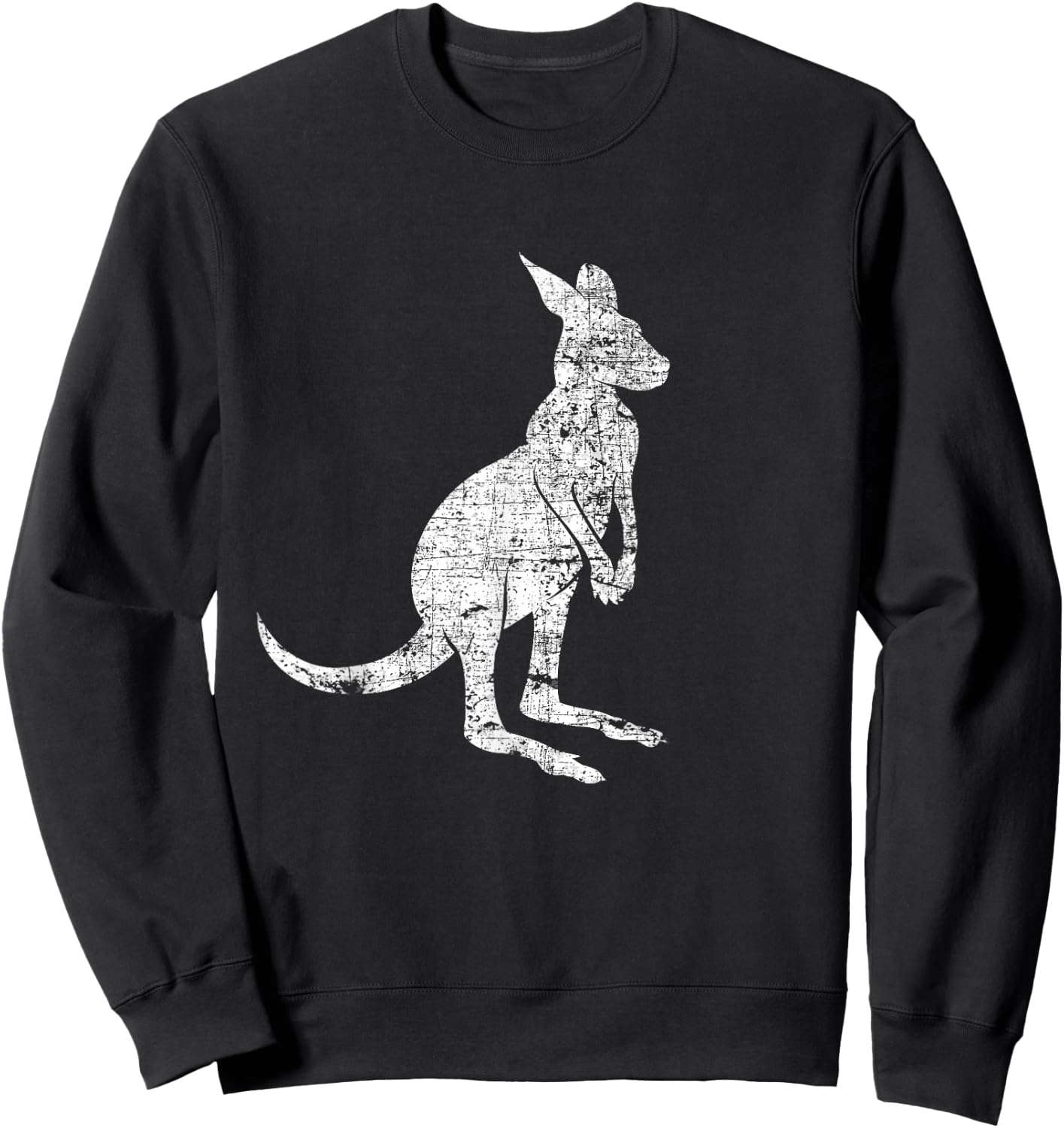 Vintage Kangaroo - Marsupial Zookeeper Safari Animal Lover Sweatshirt - Sweatshirt | Black