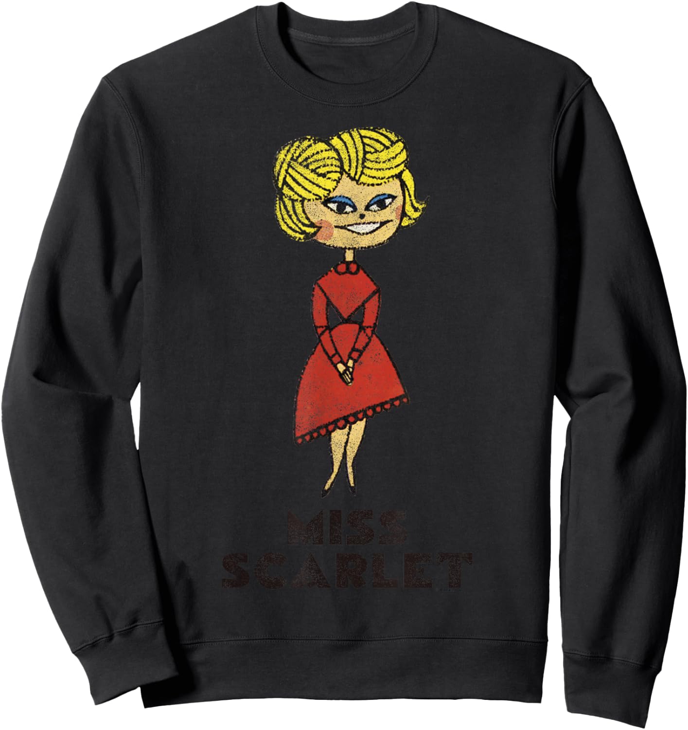 Clue Retro Miss Scarlet Portrait Sweatshirt - Sweatshirt | Black