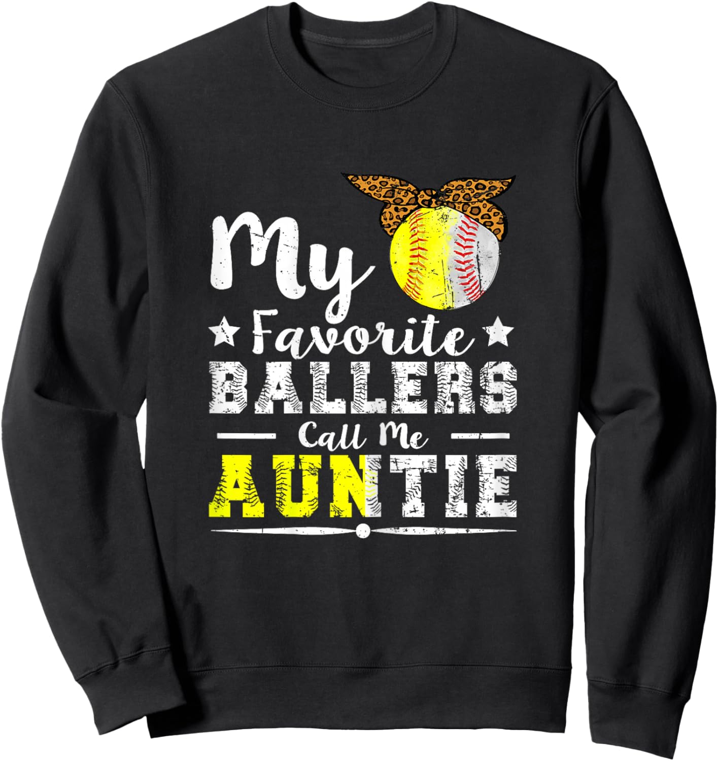 Ballers Design for a Auntie of baseball and softball player Sweatshirt - Sweatshirt | Black