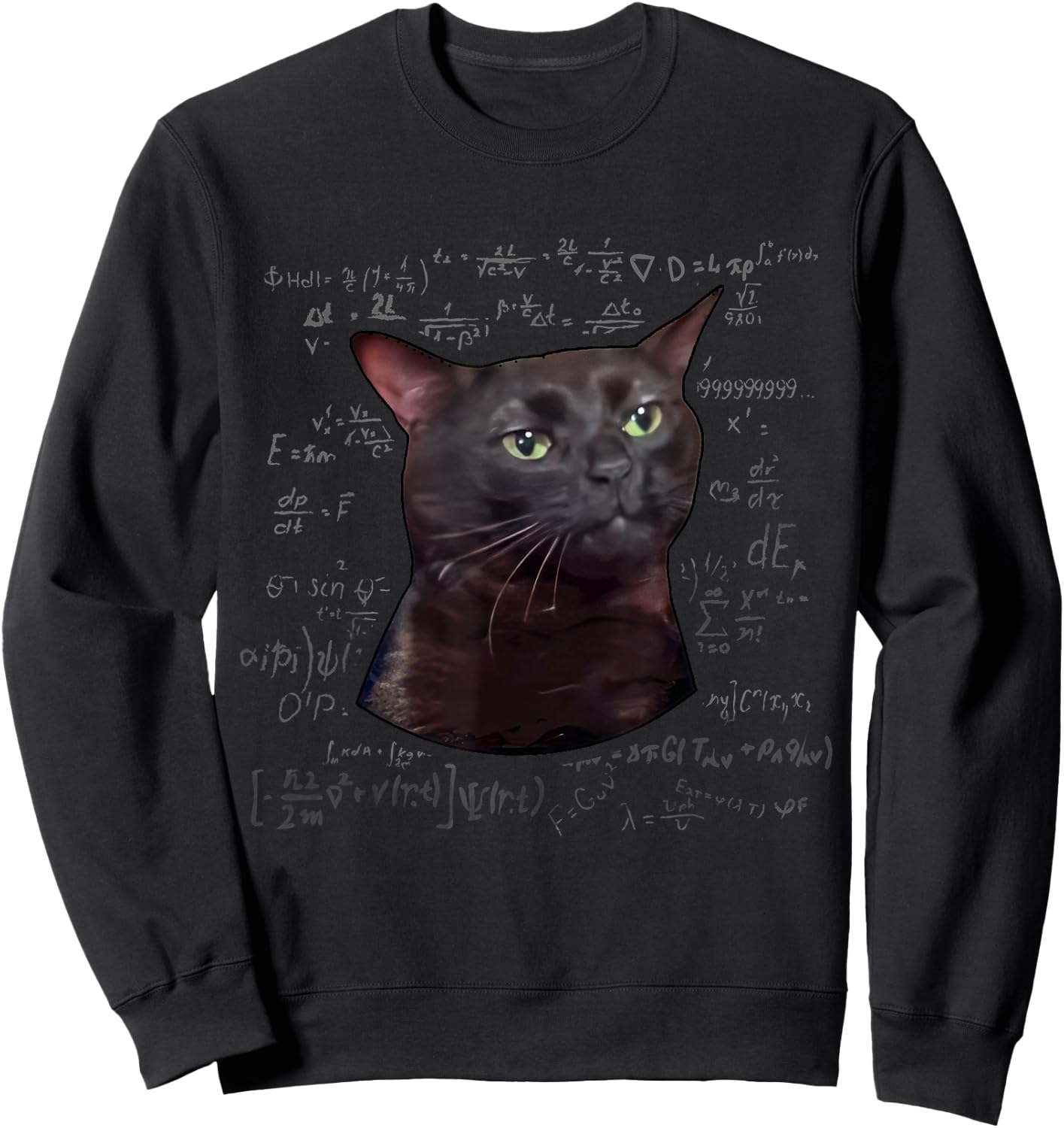 Funny Cat Zoning Out For Cat Day Or Halloween Men Women Sweatshirt - Sweatshirt | Black