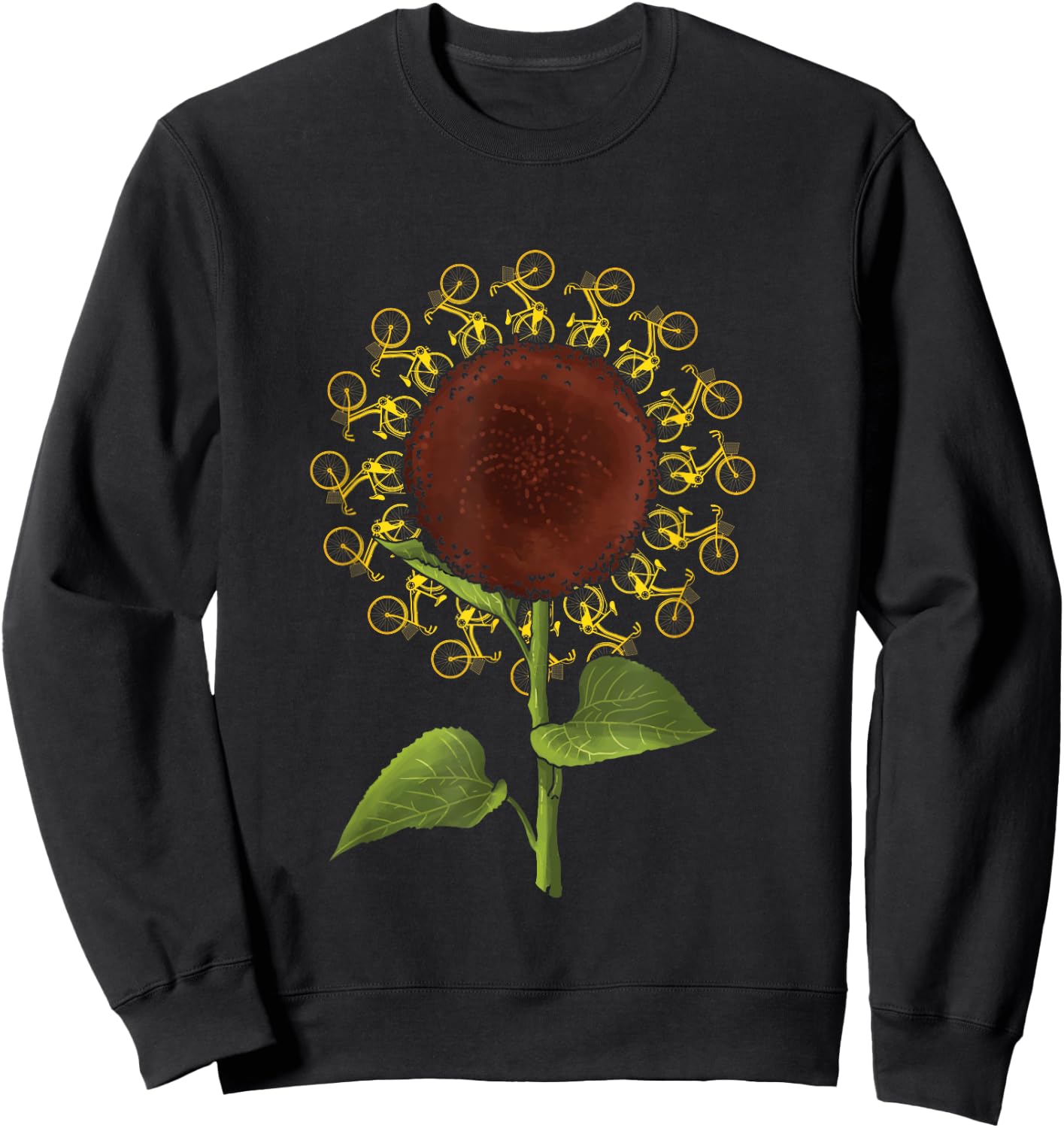 Sunflower Bicycles | Biking Cycling | Bikes Cyclist Sweatshirt - Sweatshirt | Black