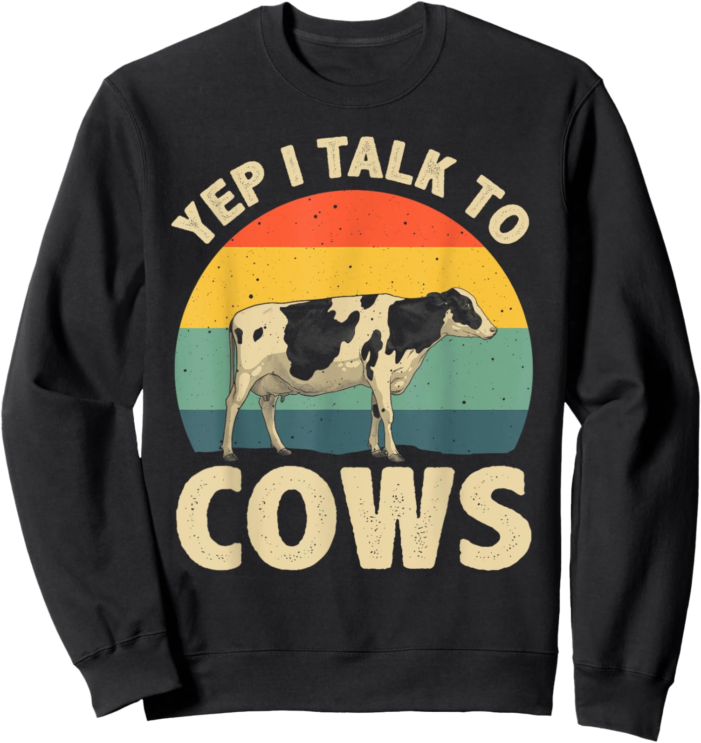 Cool Cow Design Women Dairy Farmer Farming Cow Lover Sweatshirt - Sweatshirt | Black