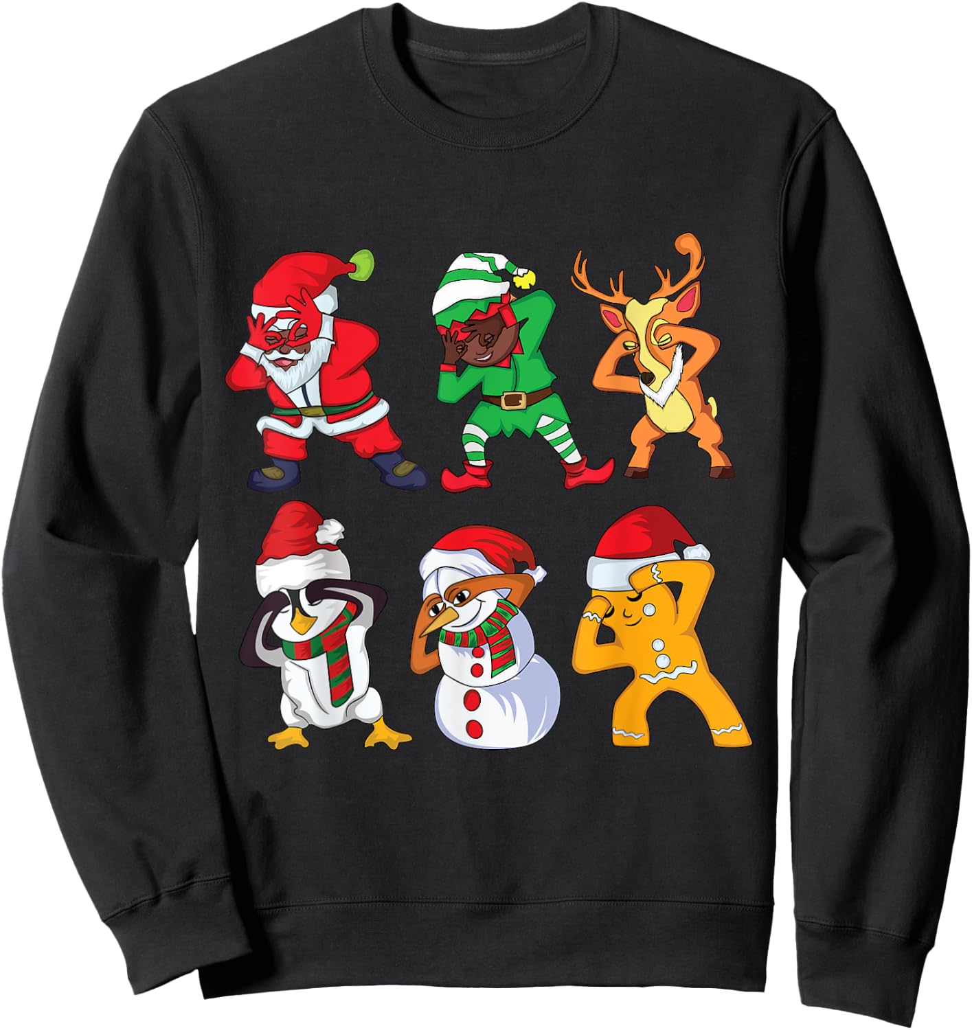 Christmas African American Santa and Friends Griddy Dance Sweatshirt - Sweatshirt | Black