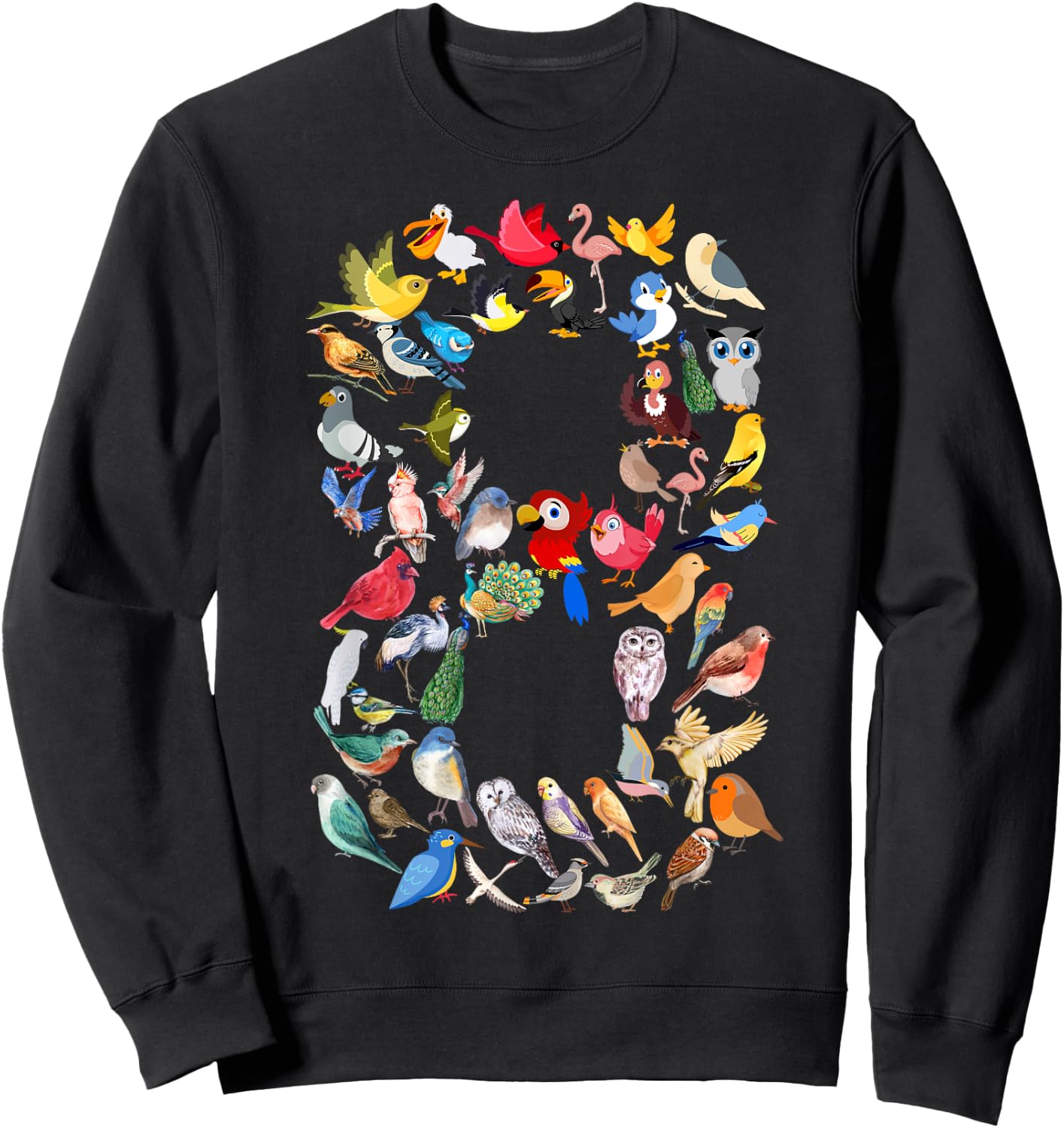 Kids 8th Birthday Birds Themed 8 Year Old Boys Bird Lover Sweatshirt - Sweatshirt | Black