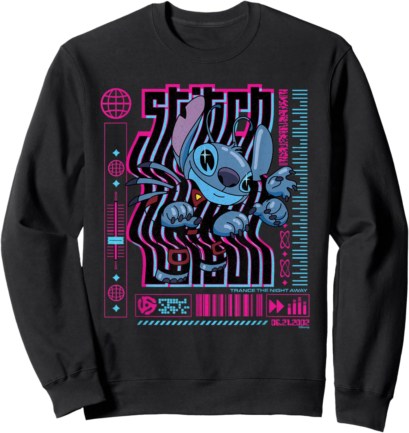Disney Lilo & Stitch Techno Trance The Night Away 2002 Sweatshirt - Sweatshirt | Black