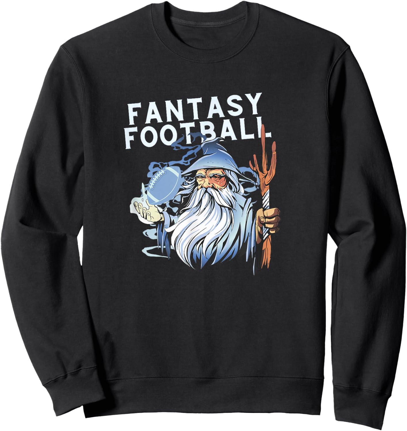 Fantasy Football Wizard Magic Ironic Sports Design Sweatshirt - Sweatshirt | Black