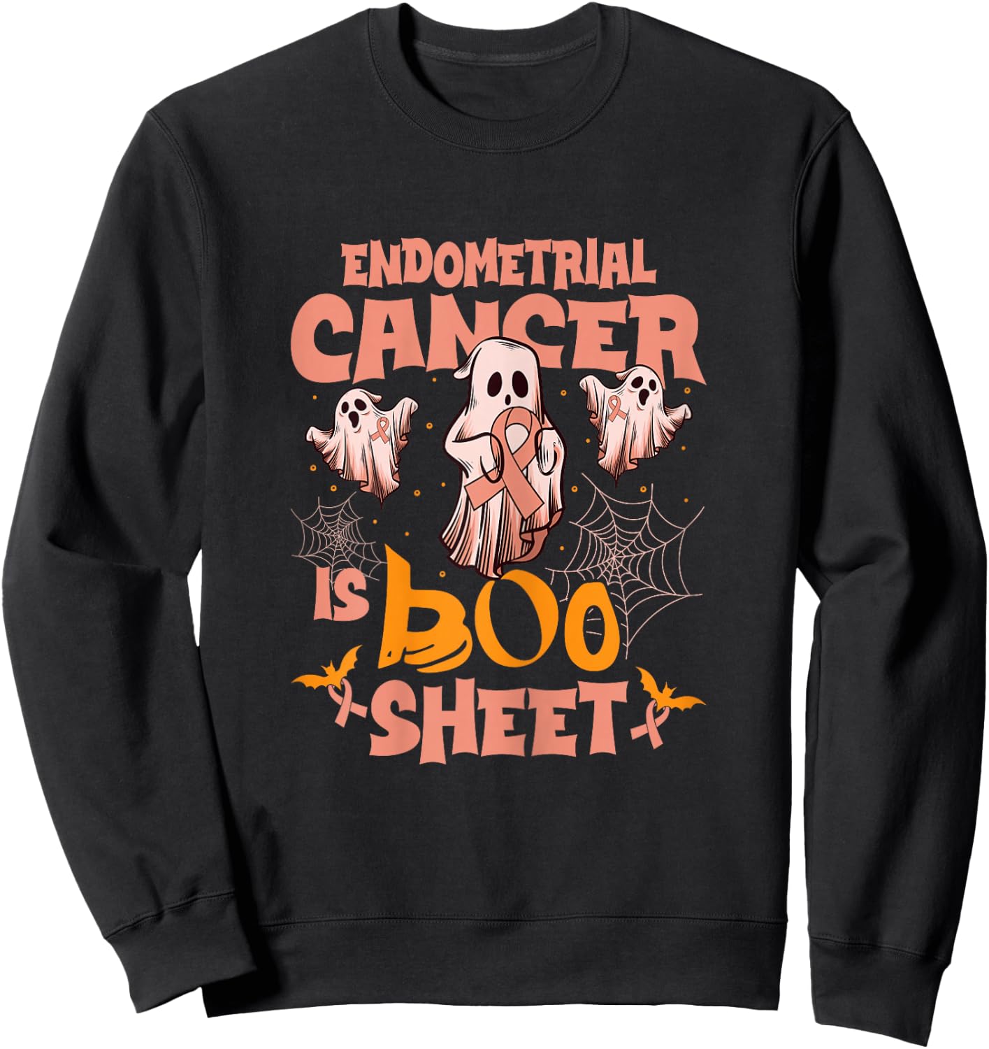 Endometrial cancer Is Boo Sheet Ghost Halloween Costume Sweatshirt - Sweatshirt | Black