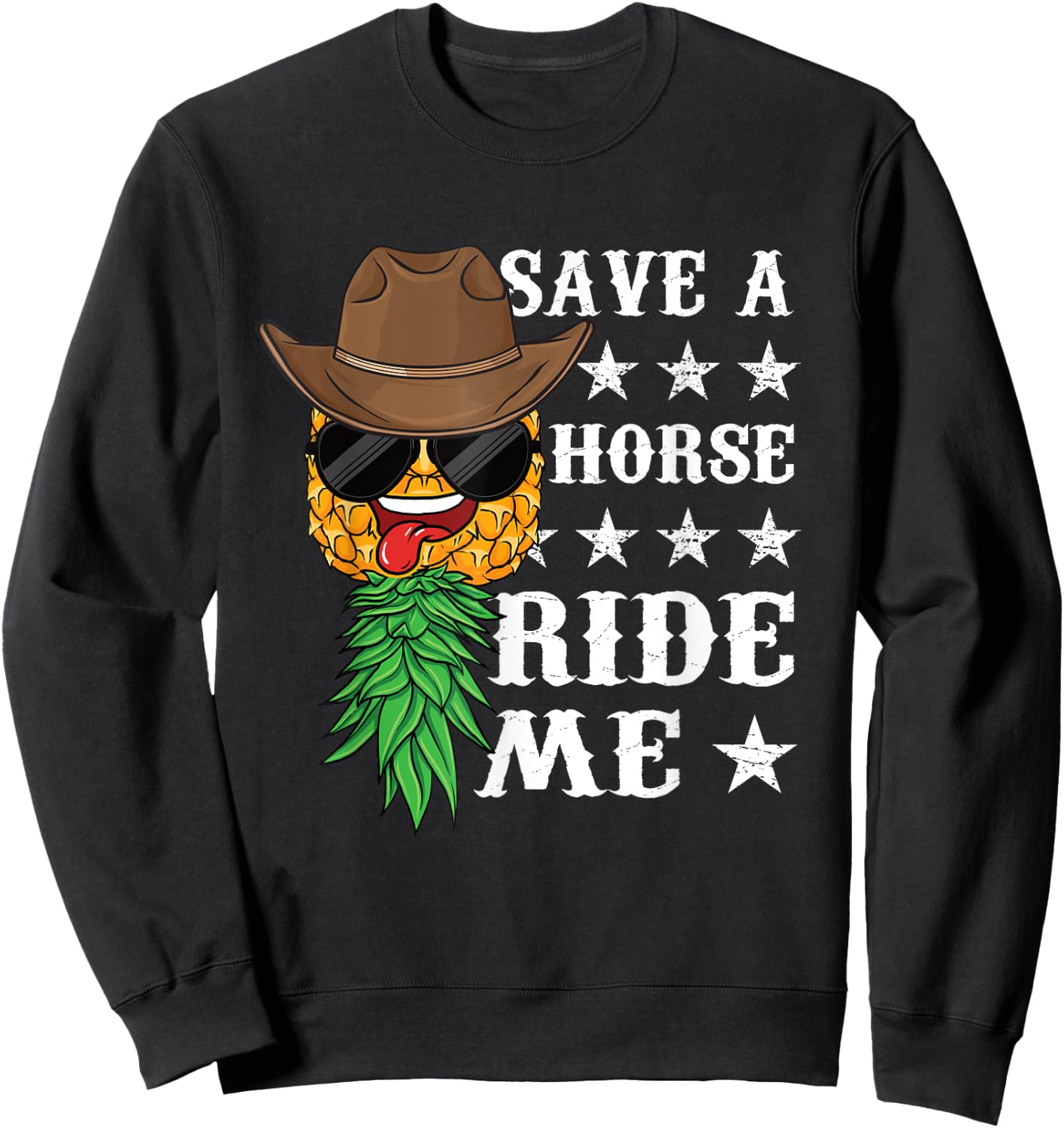 Swinger Upside down Pineapple Men Cowboy Husband Sweatshirt - Sweatshirt | Black