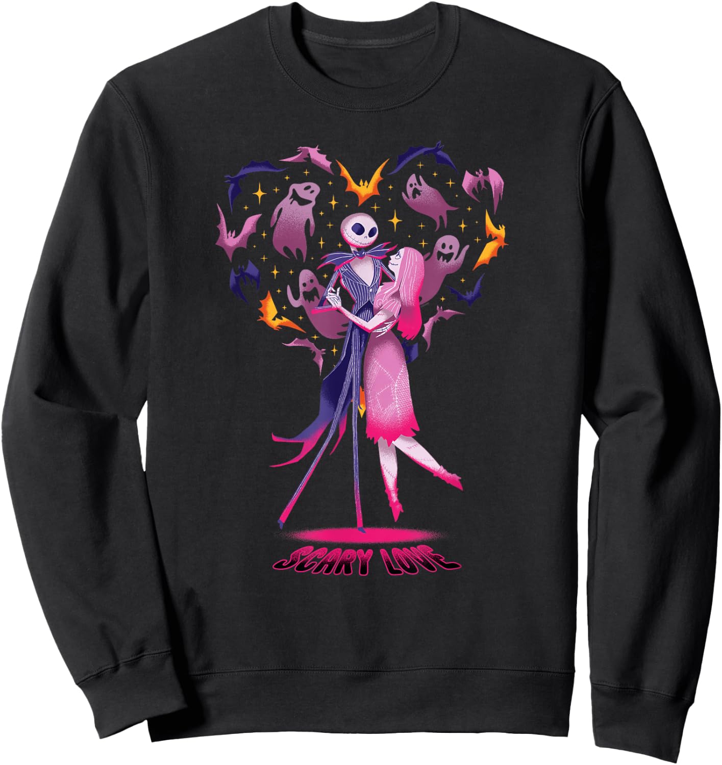 Disney The Nightmare Before Christmas Jack Sally Scary Love Sweatshirt - Sweatshirt | Black