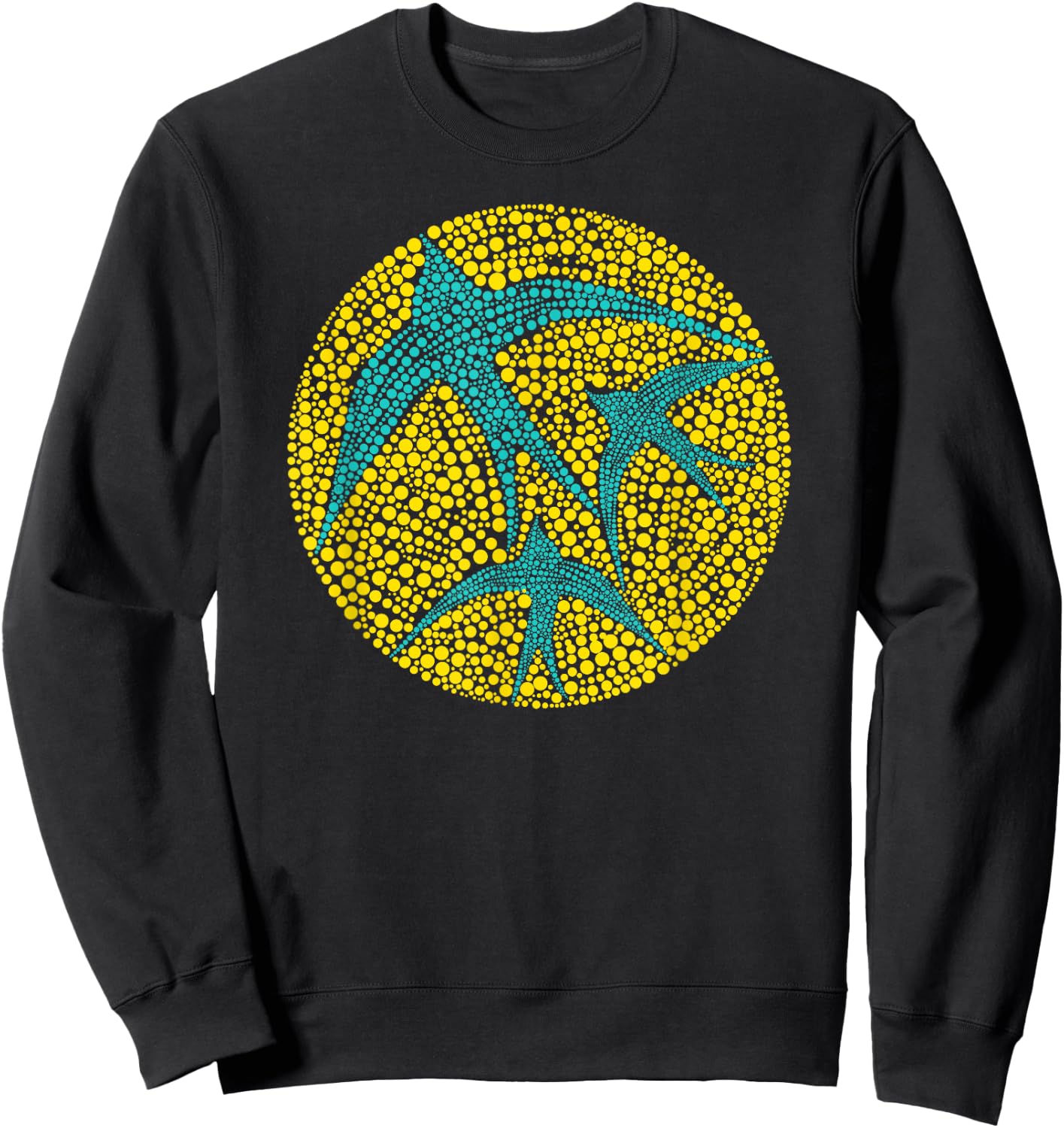 Swarm of Swallows Flying Aboriginal Art Style Flock of Birds Sweatshirt - Sweatshirt | Black