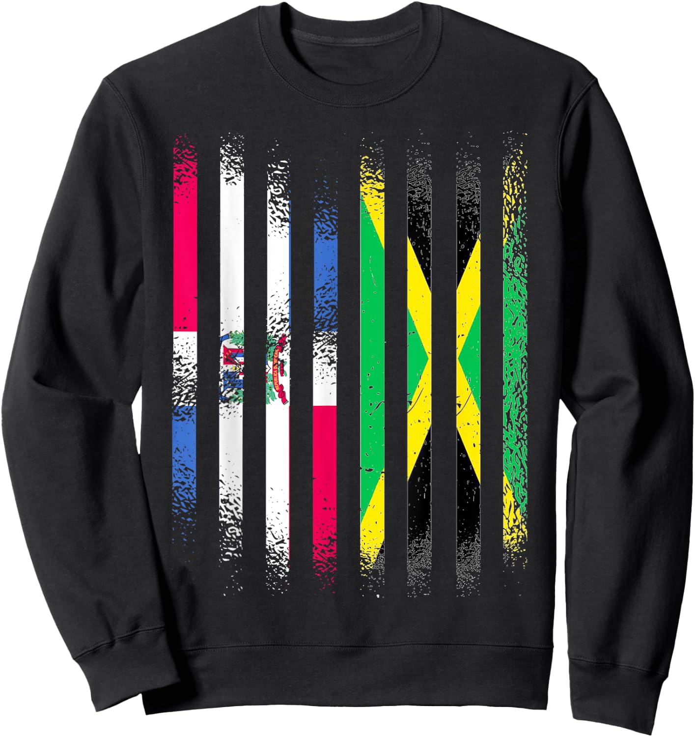 Dominican Republic Flag Jamaica Grown Country Flags Stripes Sweatshirt - Sweatshirt | Black