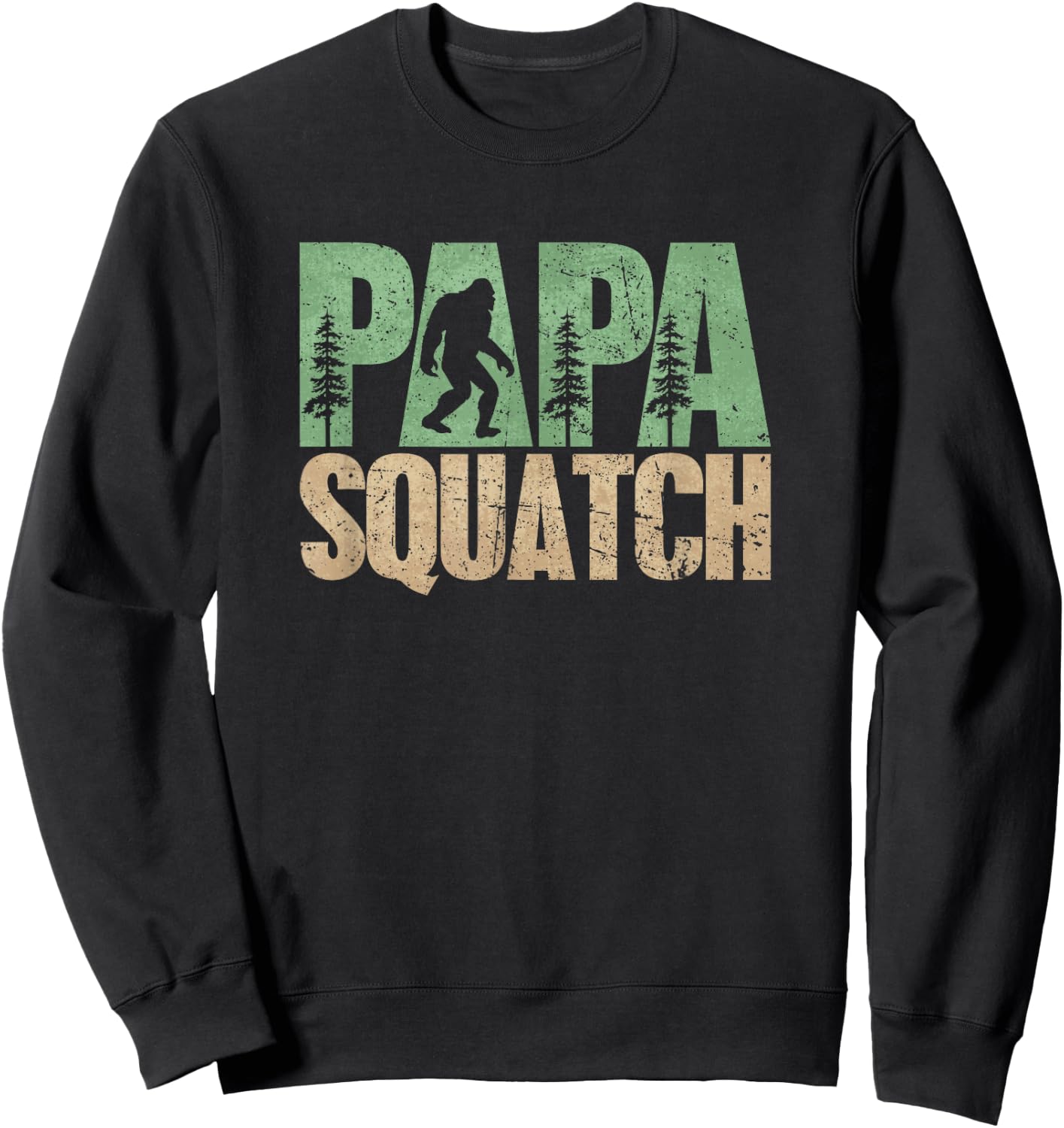 Bigfoot Papa Daddy Dad Sasquatch Yeti Adventure Men Sweatshirt - Sweatshirt | Black