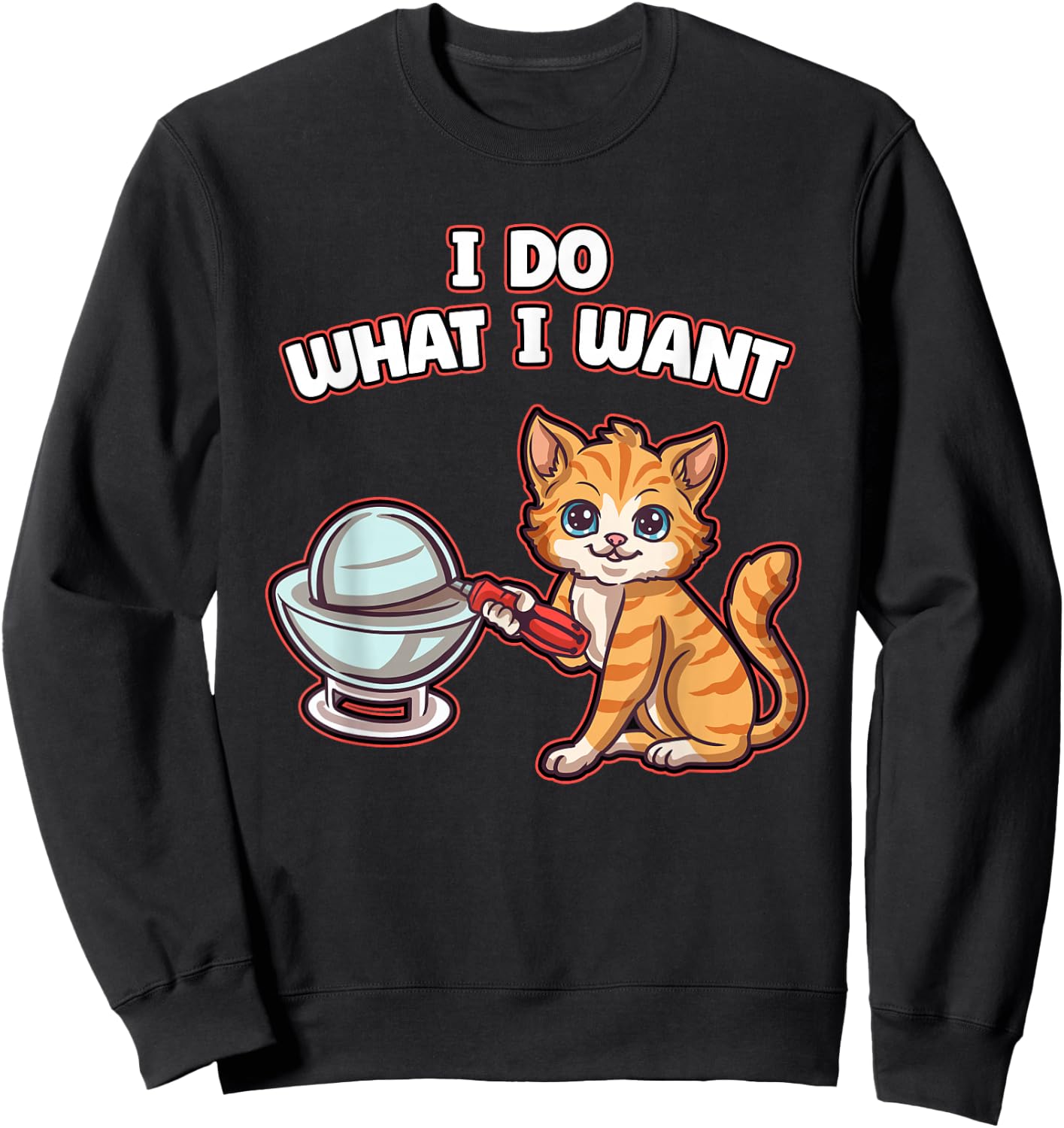 Nerrrdy Cat Demon Core Nuclear Men Women Kids Funny Science Sweatshirt - Sweatshirt | Black