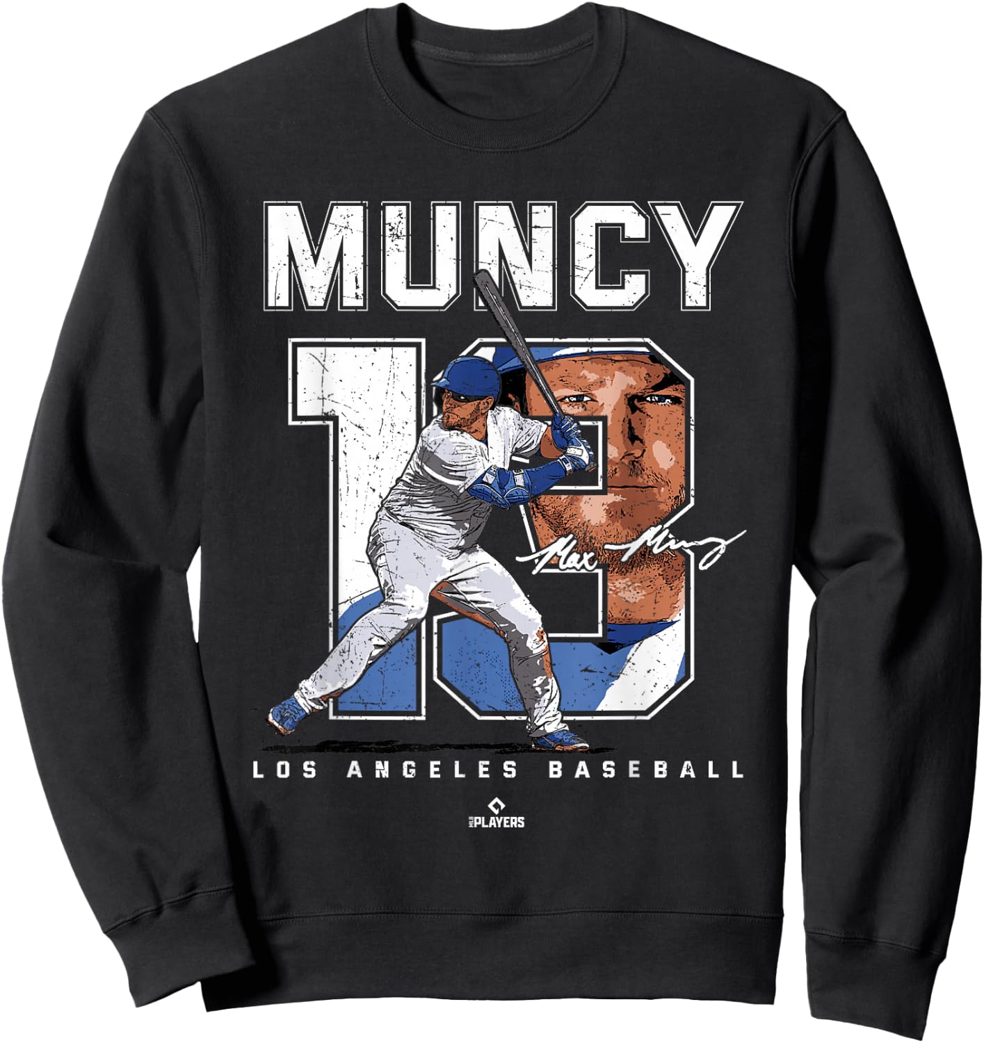 Number and Portrait Max Muncy Los Angeles MLBPA Sweatshirt - Sweatshirt | Black