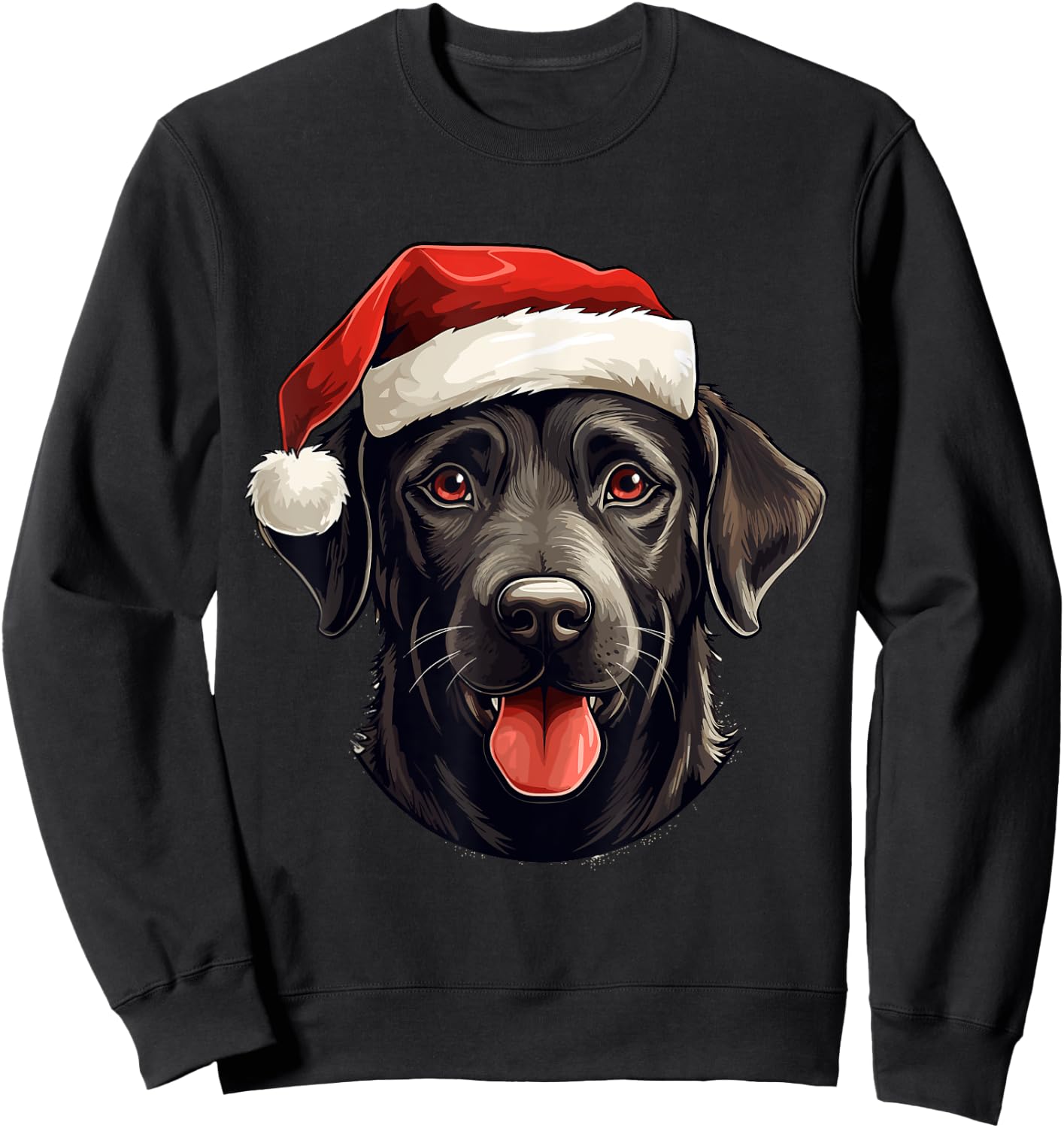Labrador Retriever Dog Designs -Adults Small Black Cartoon Christmas Sweatshirt - Sweatshirt | Black