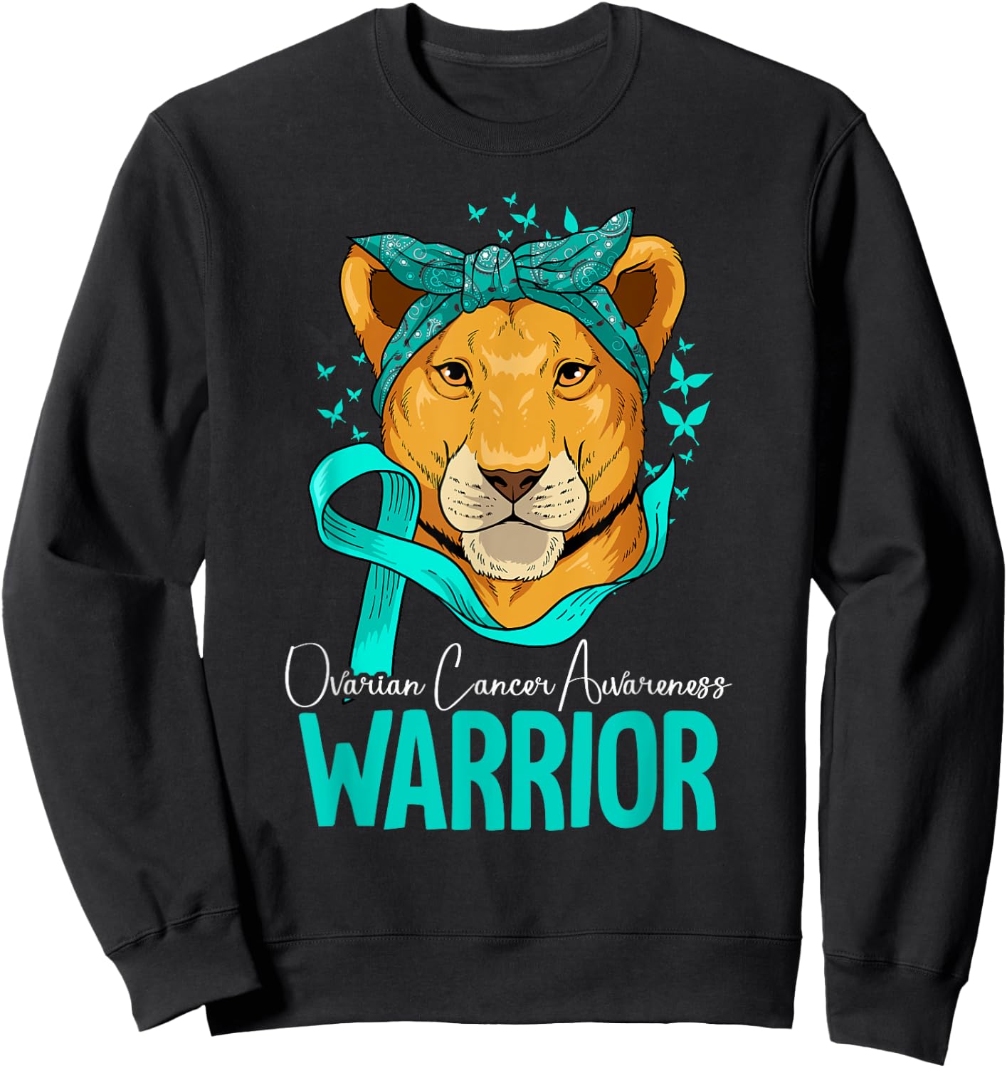 Ovarian Cancer Awareness by Ovarian Cancer Awareness Gift - -Adults, Black, Small, Short Sleeve, Classic Fit Sweatshirt - Sweatshirt | Black