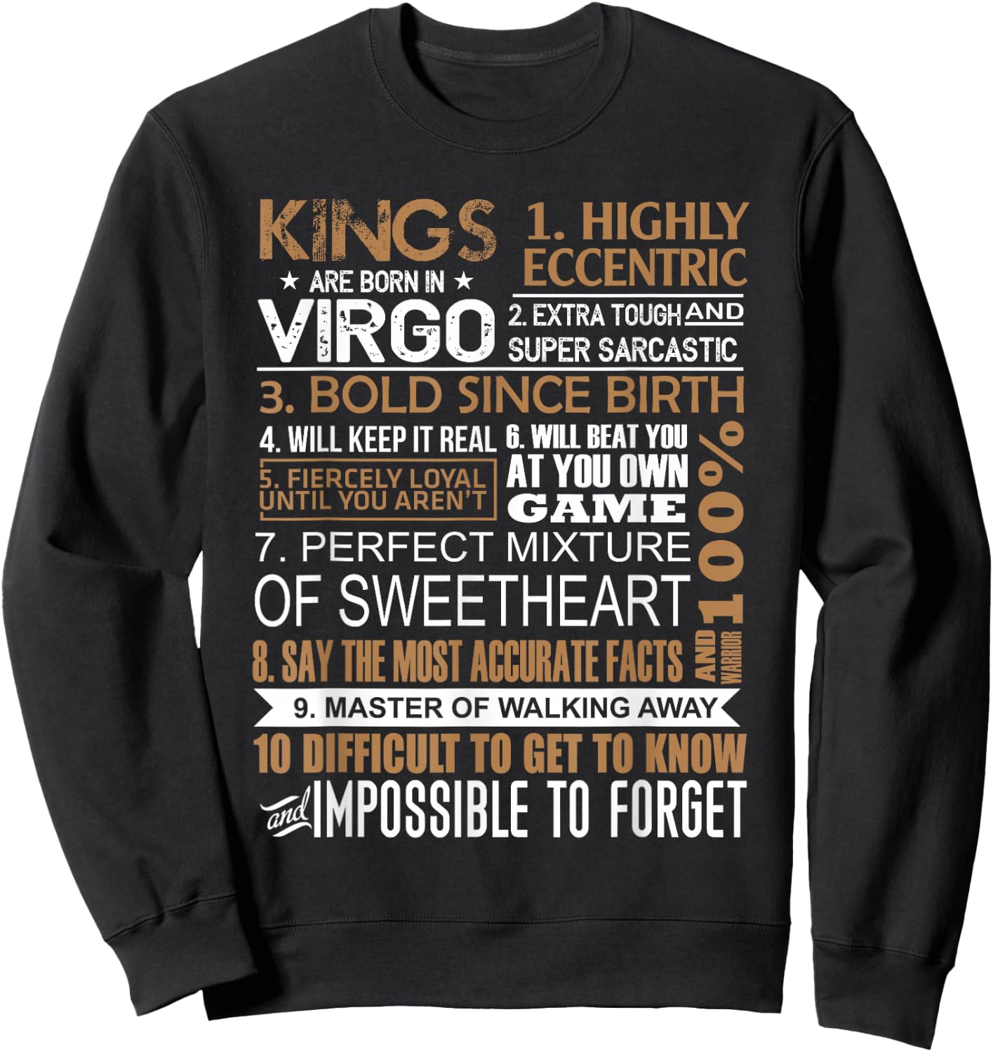 Kings Are Born In Virgo Birthday August September Gift Men Sweatshirt - Sweatshirt | Black