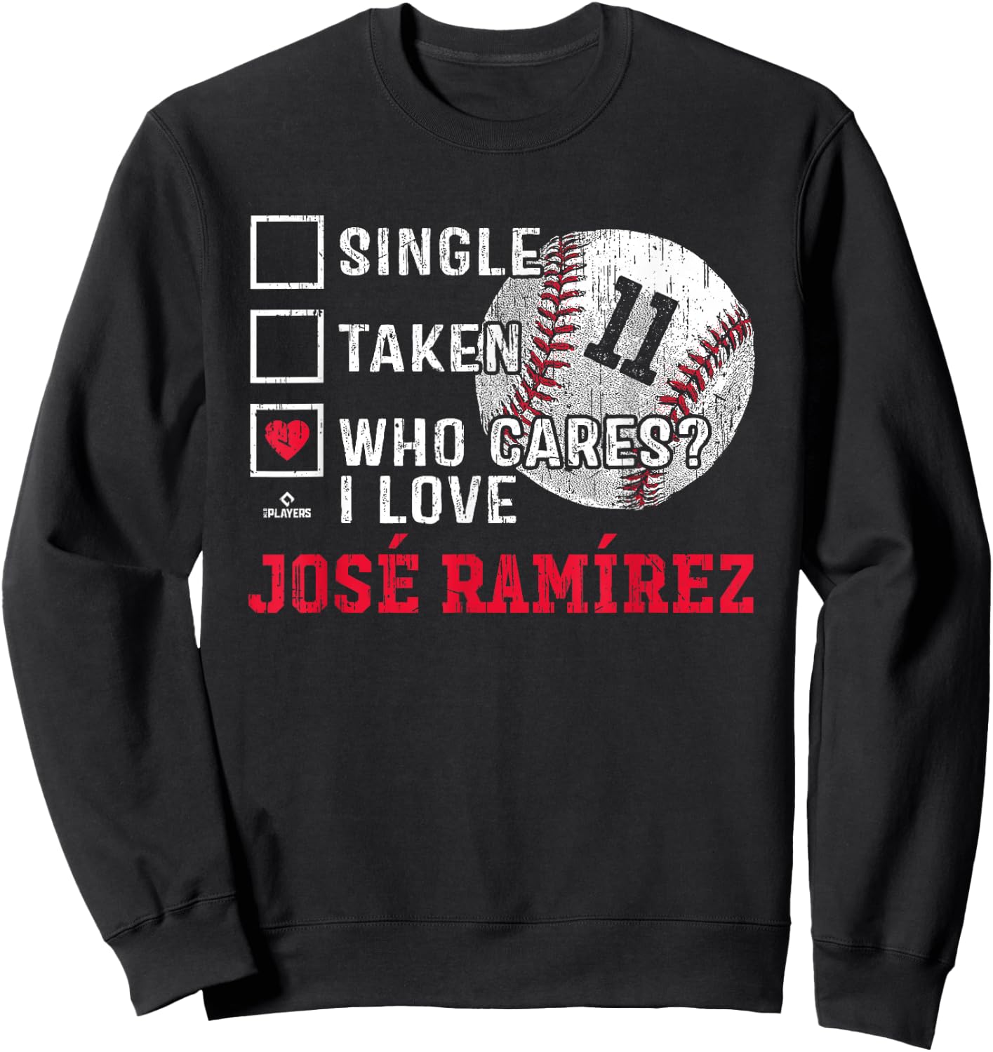 Who Cares I Love Jose Ramirez Jose Ramirez Cleveland MLBPA Sweatshirt - Sweatshirt | Black