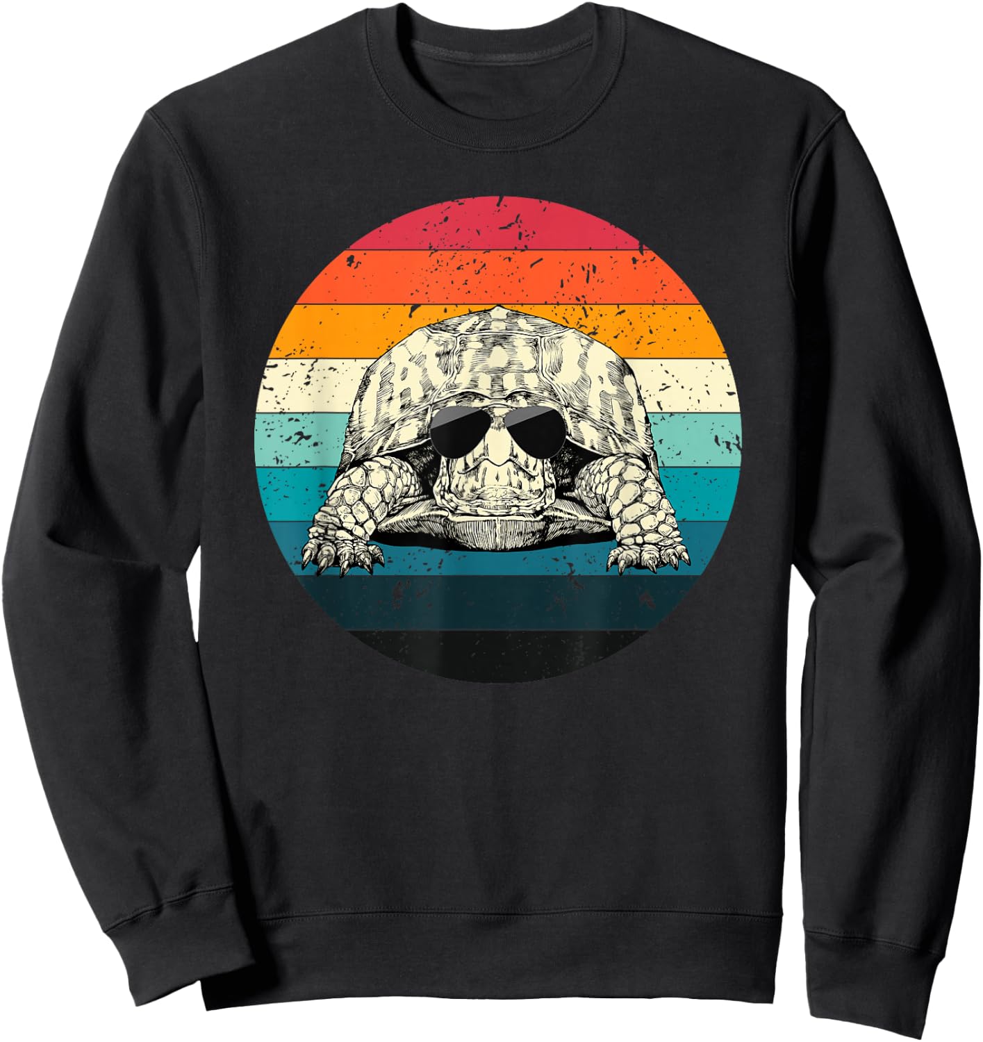 Retro Vintage Eastern Box Turtle Sunglasses Animal Lovers Sweatshirt - Sweatshirt | Black