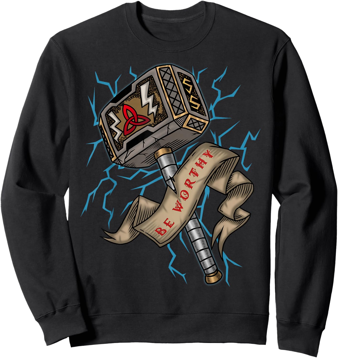 Thor Hammer Viking Berserker Mjolnir Sweatshirt - Sweatshirt | Black