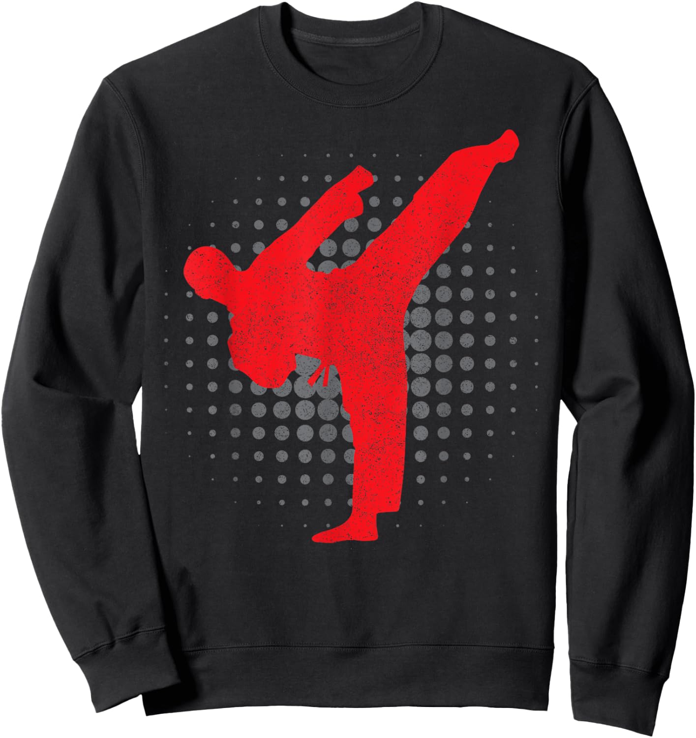 Taekwondo Kick Karate Boys Girls Martial Arts Vintage Dobak Sweatshirt - Sweatshirt | Black