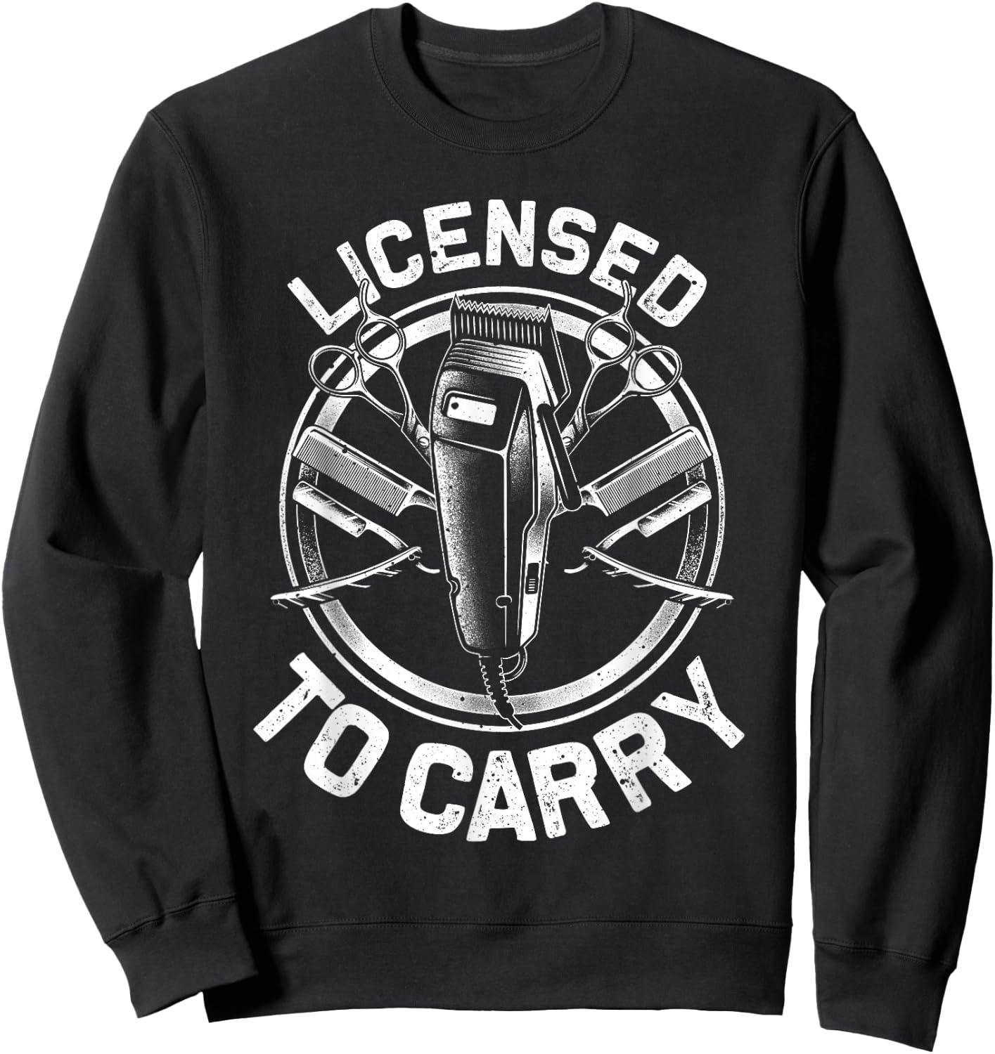 Funny Barber Designs Dad Hairstyling Stylist Tools Sweatshirt - Sweatshirt | Black