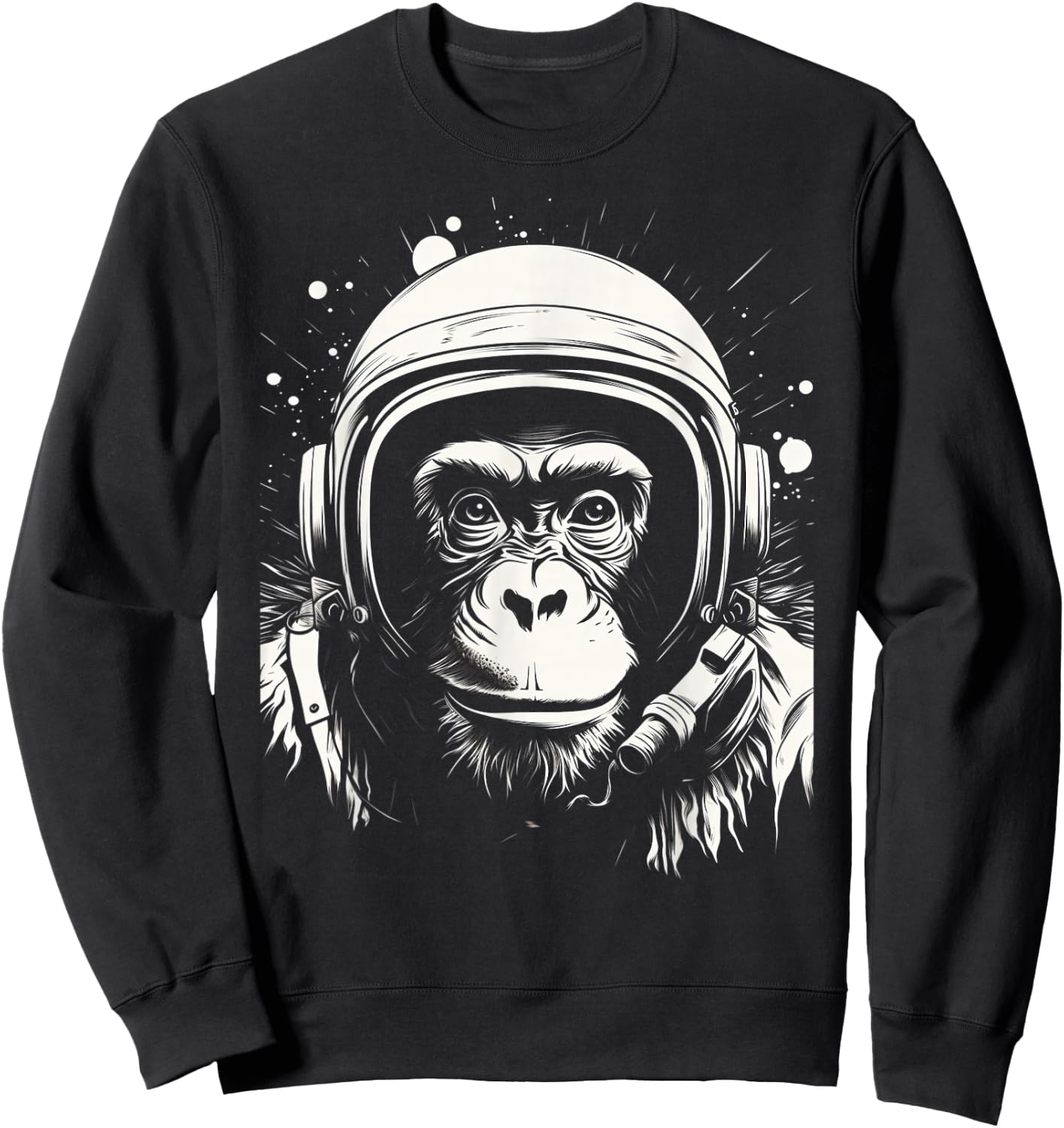 Iconic Monkey Astronaut in Astronautsuit in Space Sweatshirt - Sweatshirt | Black