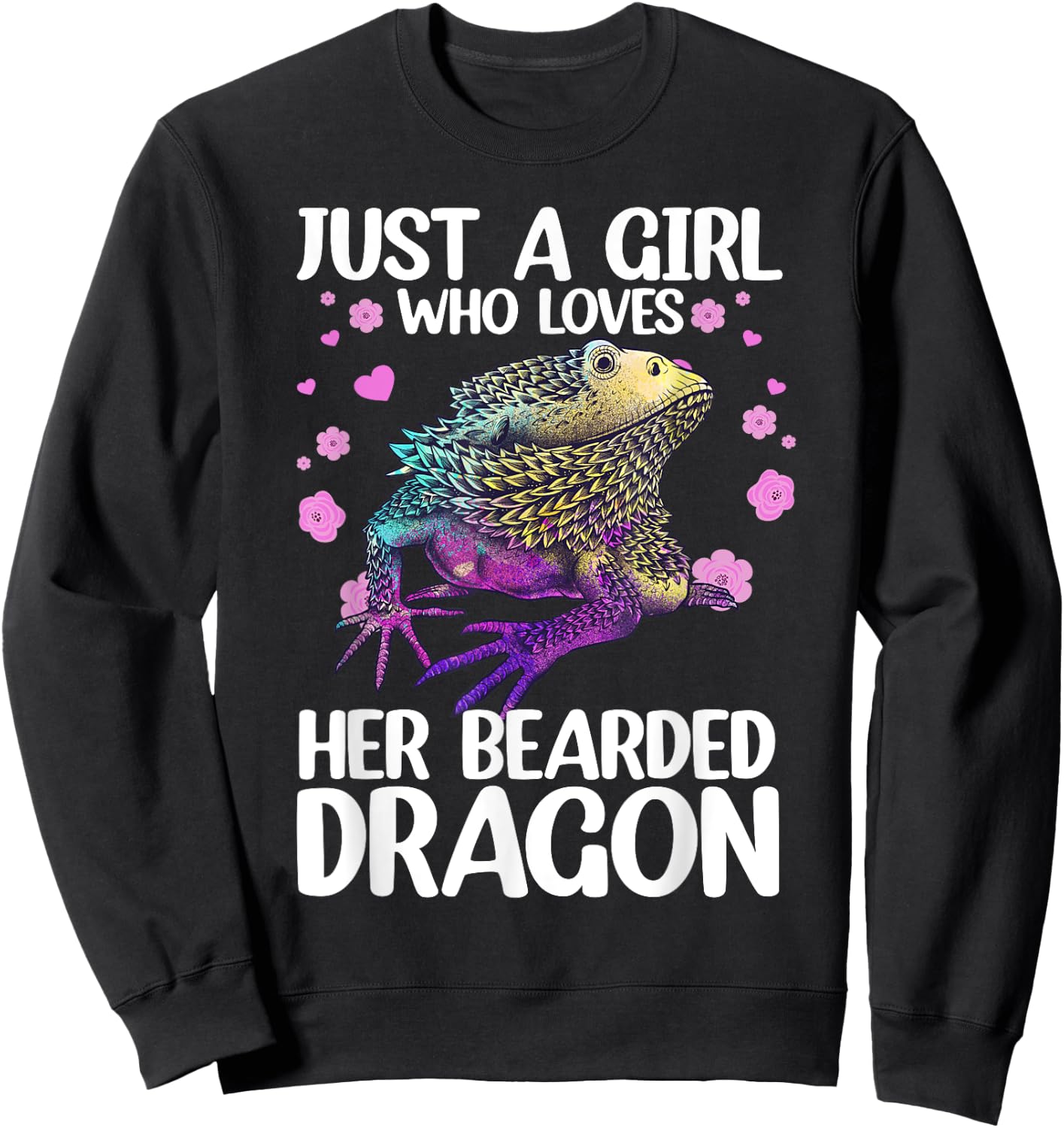 Cute Bearded Dragon Girls Bearded Dragon Lovers Sweatshirt - Sweatshirt | Black