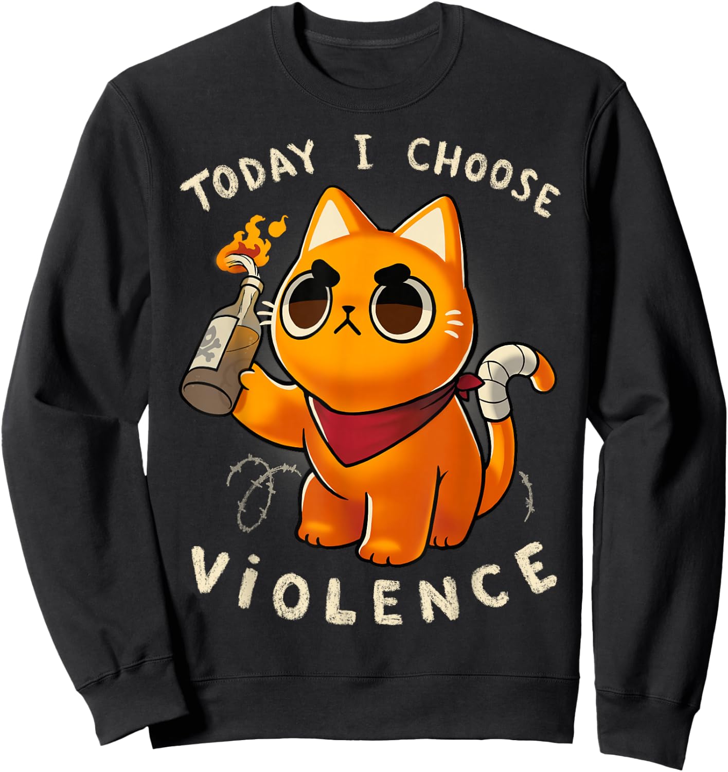 Today I choose violence - Angry Kitty Protest Sweatshirt - Sweatshirt | Black
