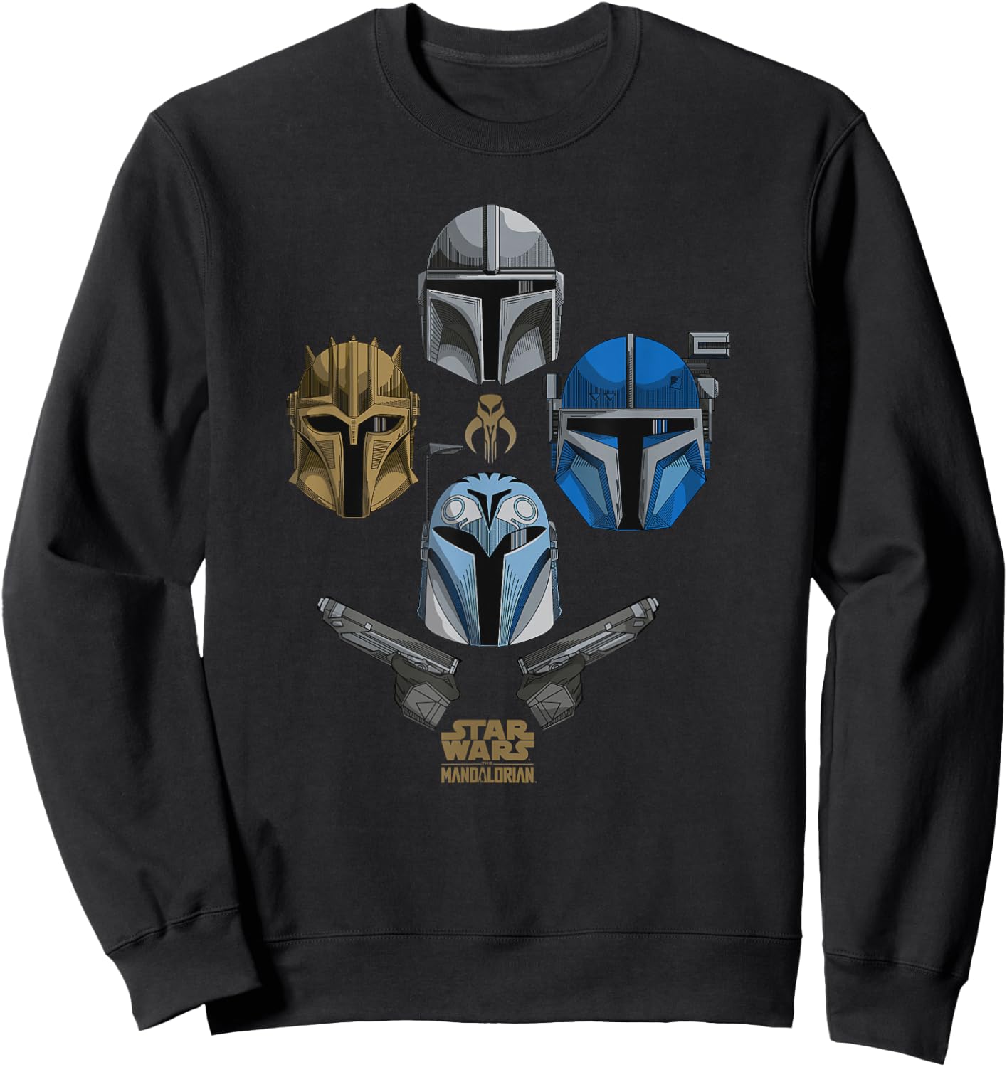 Star Wars: The Mandalorian Bounty Hunter Color Pop Line Up Sweatshirt - Sweatshirt | Black