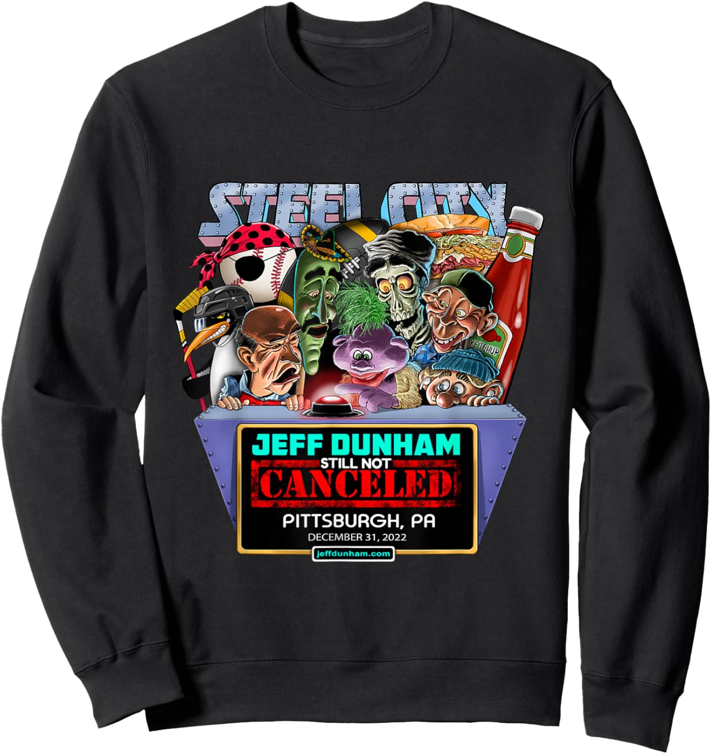 Jeff Dunham Pittsburgh, PA (2022) Sweatshirt - Sweatshirt | Black