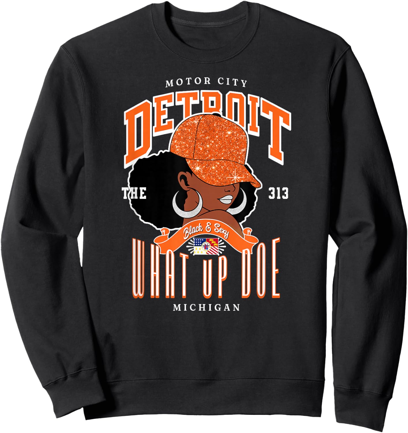 313 Detroit Area Code | Unapologetically Melanated Sweatshirt - Sweatshirt | Black