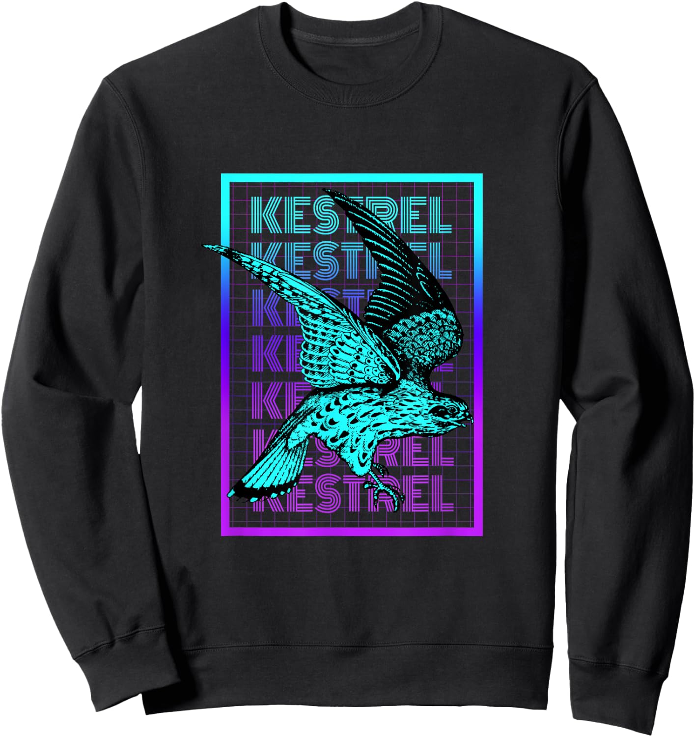 Kestrel Bird Vintage Retro Kestrel Sweatshirt - Sweatshirt | Black