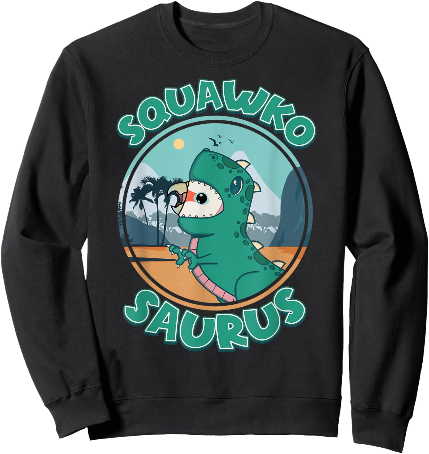 Squawkosaurus T Rex Parrot I Goffins Cockatoo Sweatshirt - Sweatshirt | Black