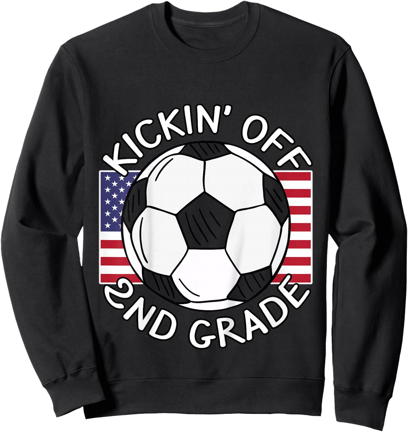 Kicking Off 2nd Grade Soccer Back To School Sweatshirt - Sweatshirt | Black