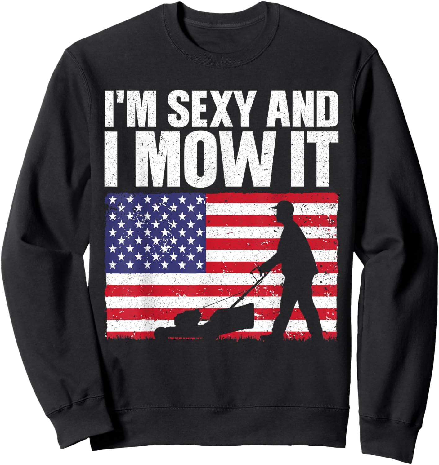 Cool Lawn Mower Women Mowing Landscaper 4th Of July Sweatshirt - Sweatshirt | Black