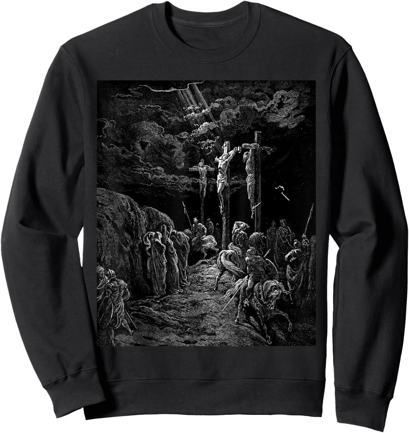 The Crucifixion of Jesus Gustave Dore Biblical Art Sweatshirt - Sweatshirt | Black