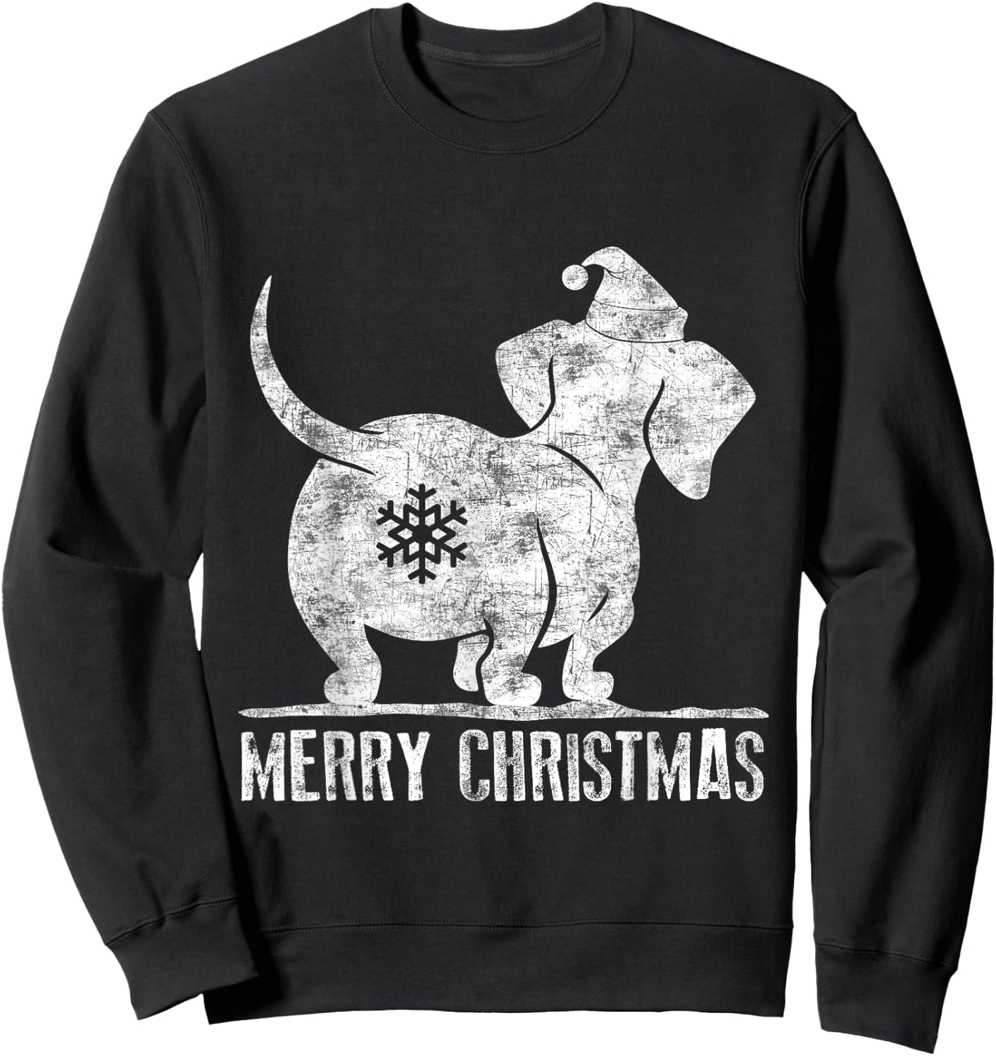 Funny Dachshund Ugly Christmas Shirt Weiner Dog Lovers Women Sweatshirt - Sweatshirt | Black