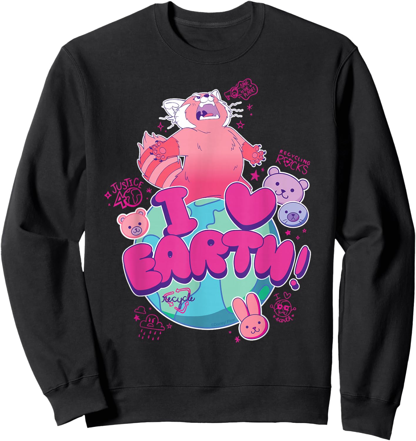 Disney and Pixar's Turning Red I Heart Earth Day Panda Mei Sweatshirt - Sweatshirt | Black