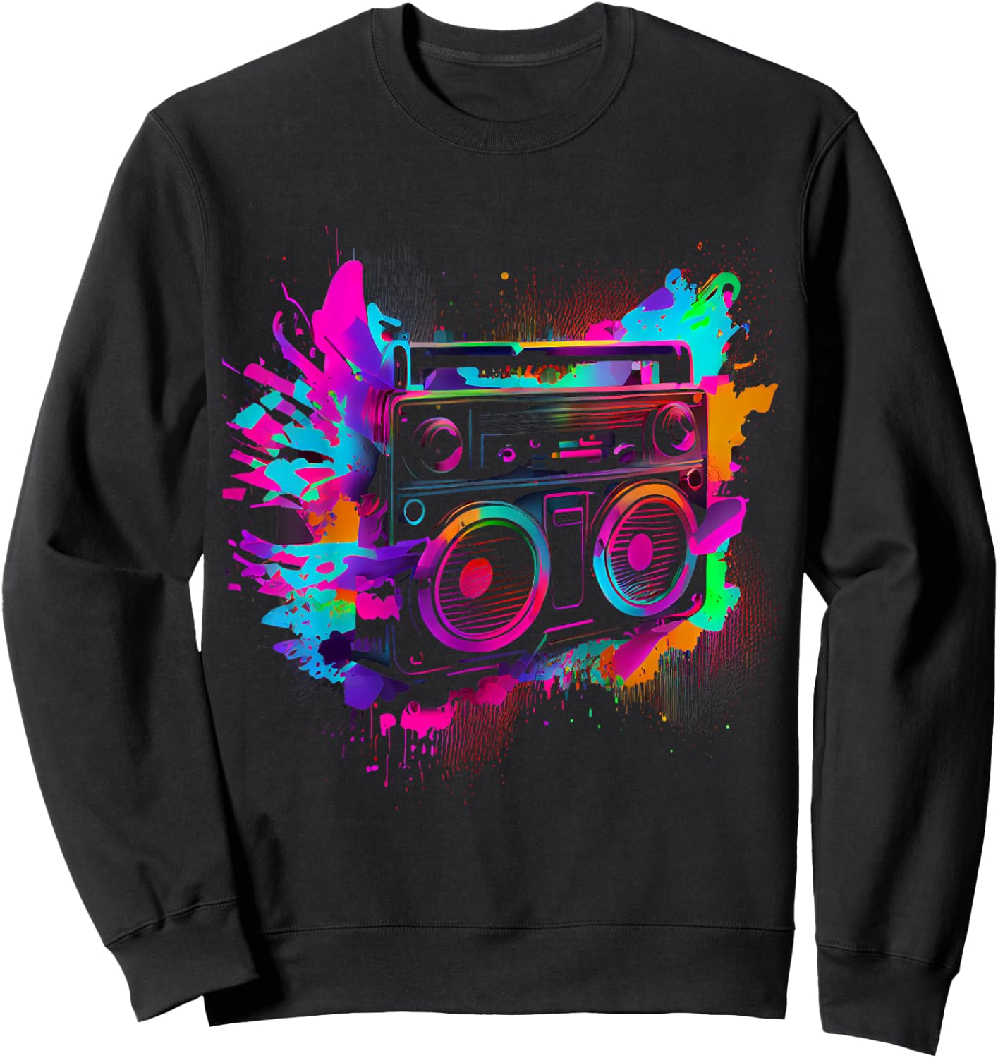 90s 80s Theme Party Outfit Costume Sweatshirt - Sweatshirt | Black