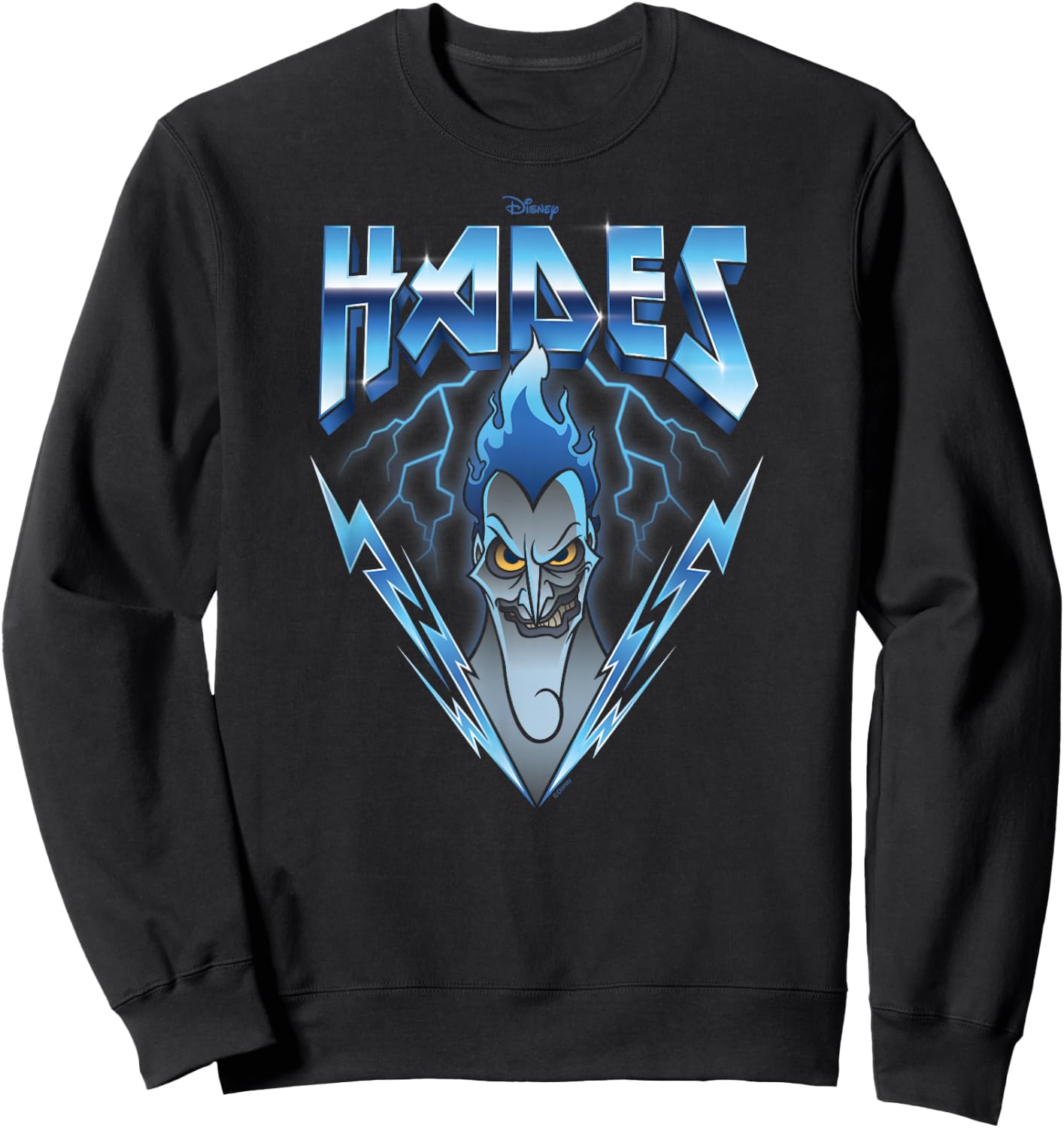 Disney Villains - Hades Blue Lightning Rock n Roll Sweatshirt - Sweatshirt | Black