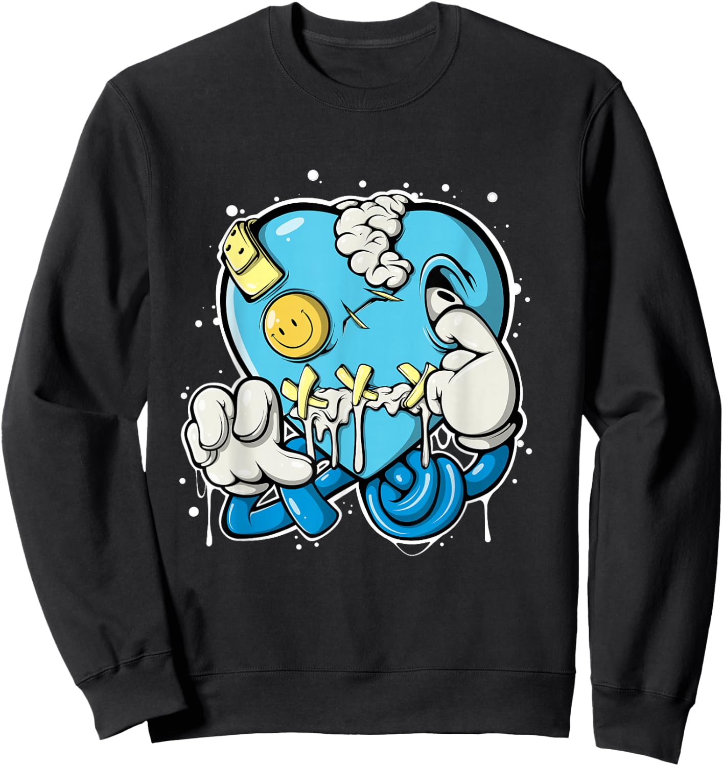 Heart Drip Matching Shirt for Shoes University Blue Sweatshirt - Sweatshirt | Black