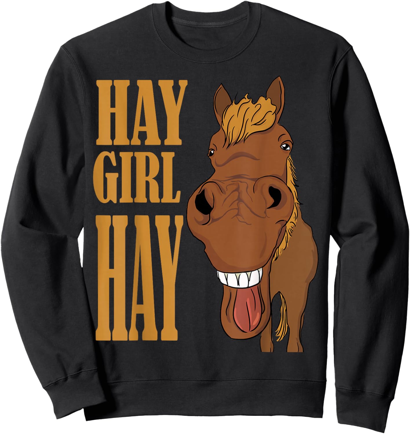 Hay Girl Hay Horse Laughing Horse Country Farm Girls Women Sweatshirt - Sweatshirt | Black