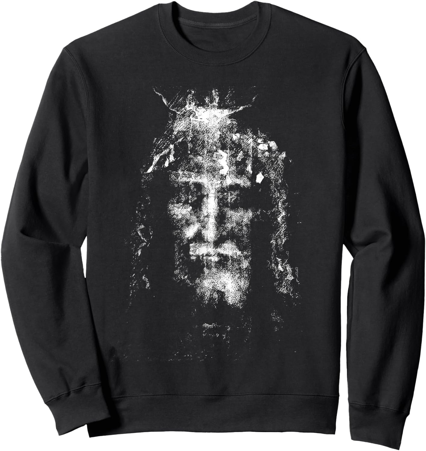 Vintage The Shroud Of Turin Holy Face Of Jesus Sweatshirt - Sweatshirt | Black