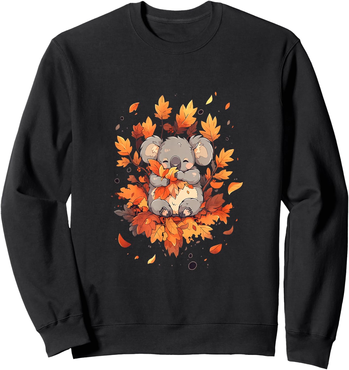 Koala Autumn Season Autumn Leaves Thanksgiving Sweatshirt - Sweatshirt | Black