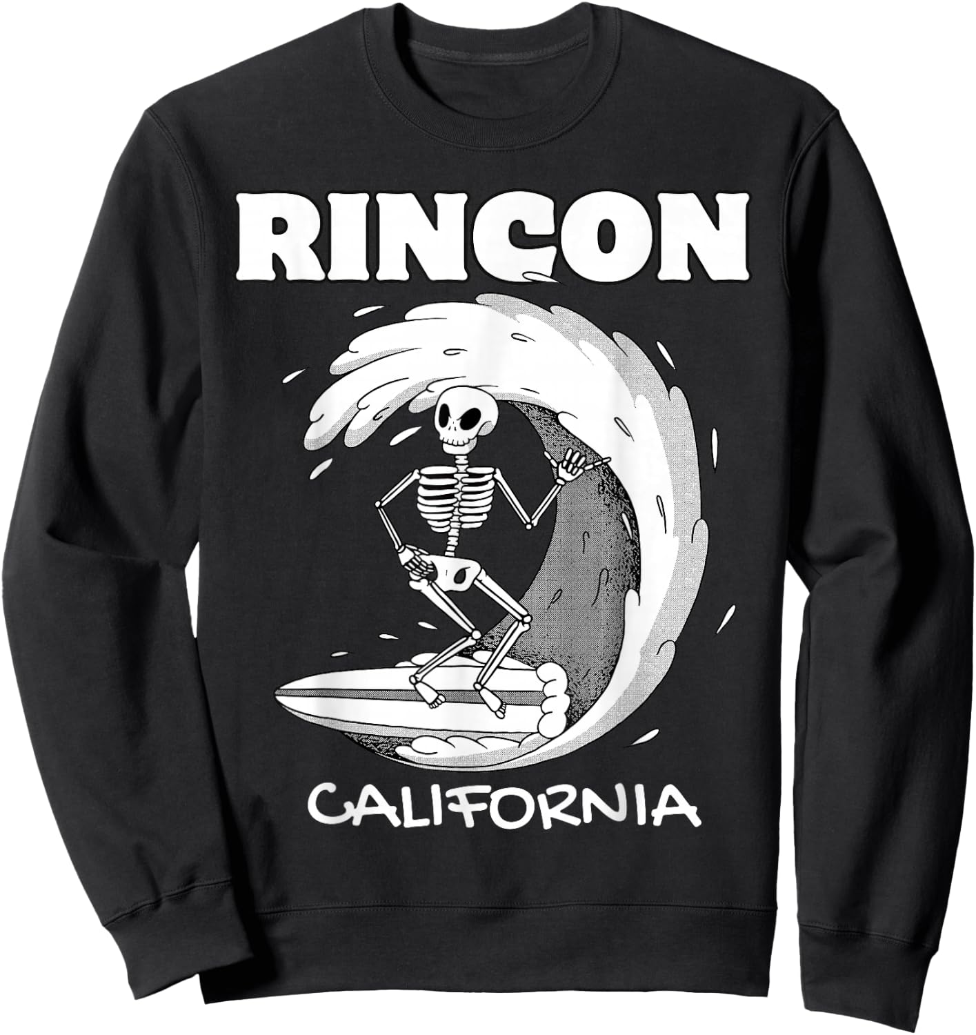 RINCON CALIFORNIA Surf Vintage Retro Surfing Sweatshirt - Sweatshirt | Black