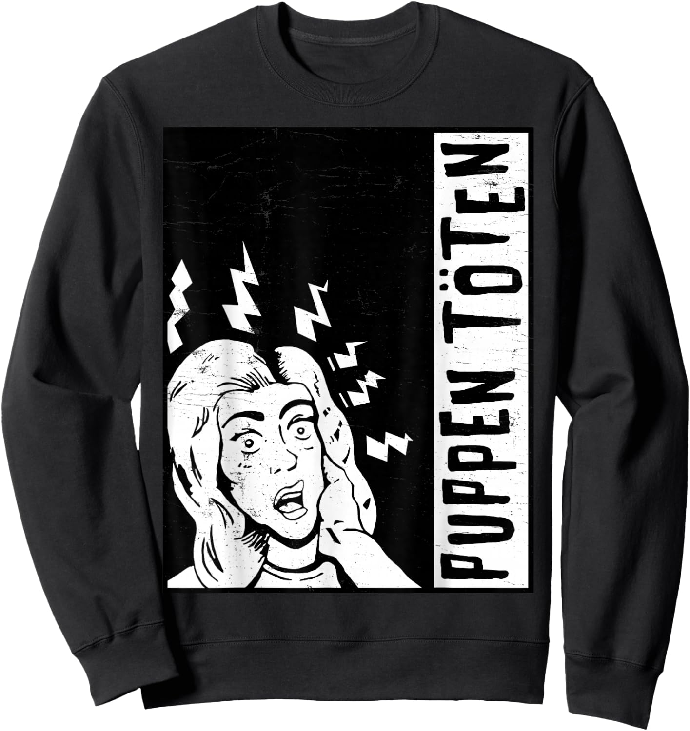 Dolls Kill Punk Graphic Sweatshirt - Sweatshirt | Black