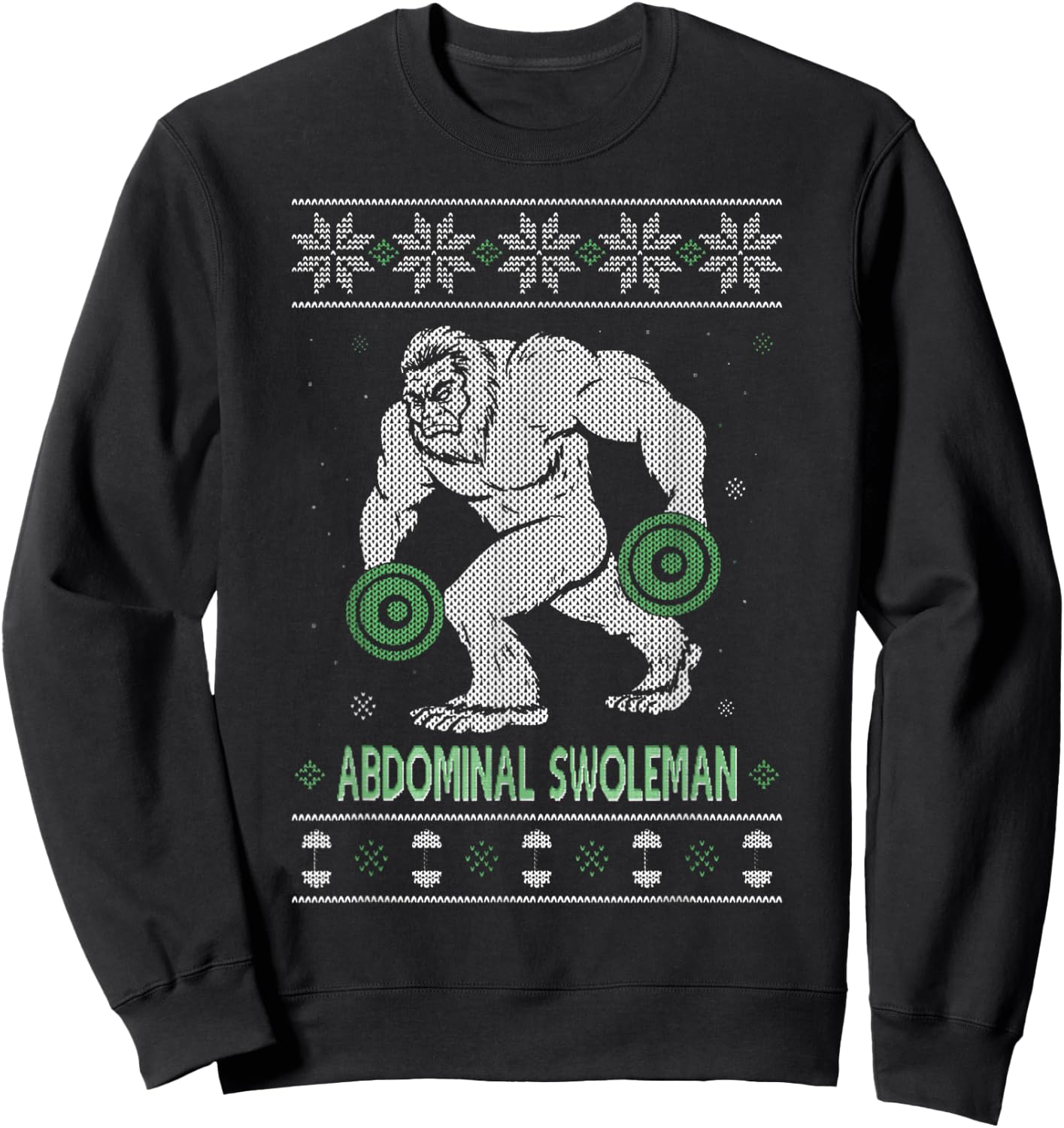 Abdominal Swoleman Christmas Gym Weightlifter Sweatshirt - Sweatshirt | Black