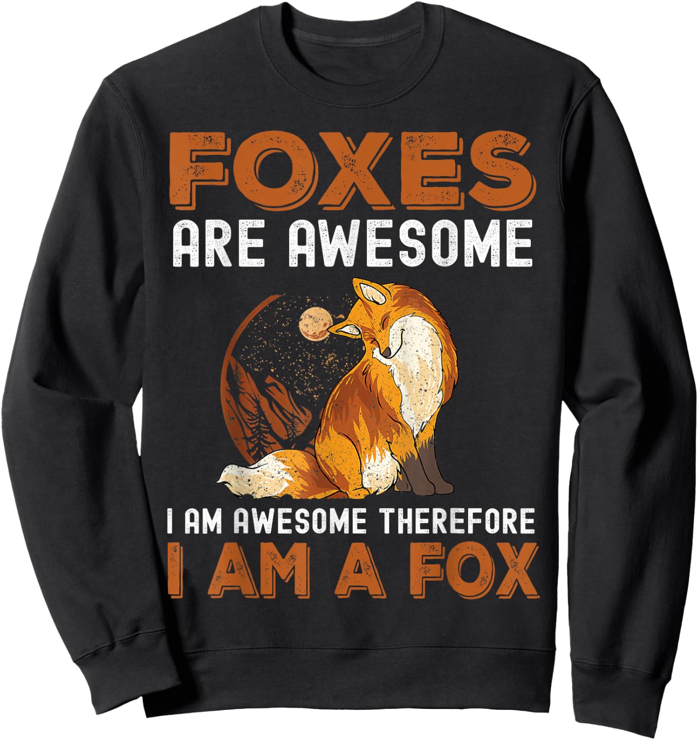 Cool Fox Design Women Kids Wildlife Animal Fox Lover Sweatshirt - Sweatshirt | Black